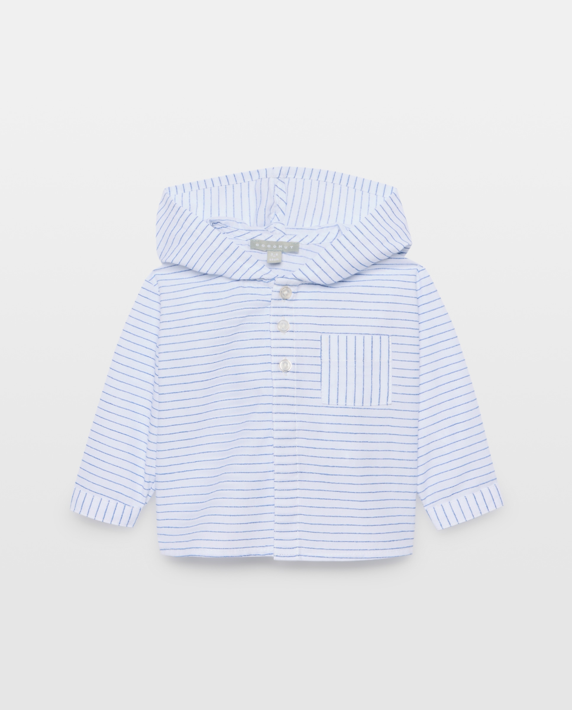 Imagen 0 de Camisa manga larga con capucha y bolsillo de bebé Blanco