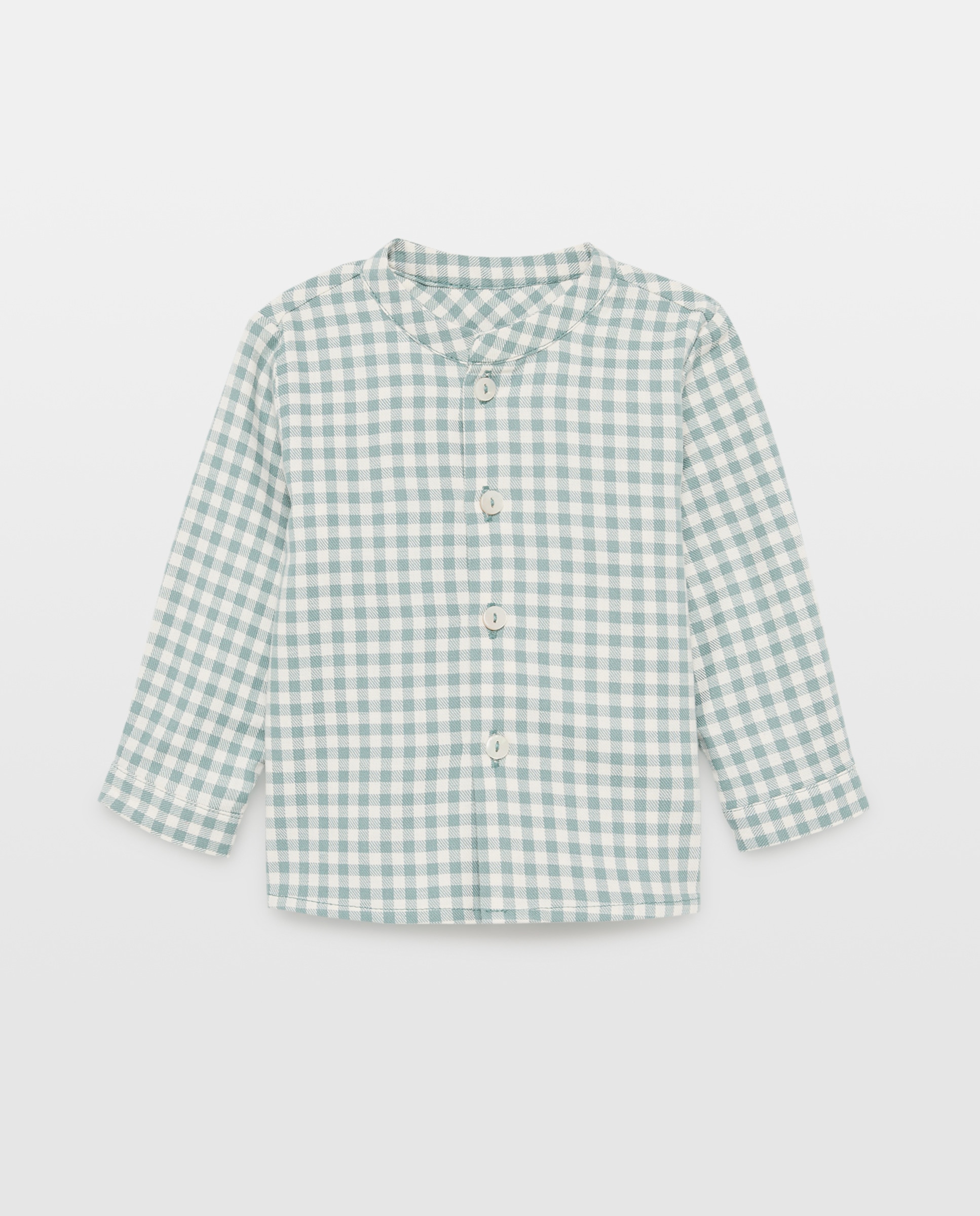 Imagen 0 de Camisa de manga larga con cuello mao de bebé Verde