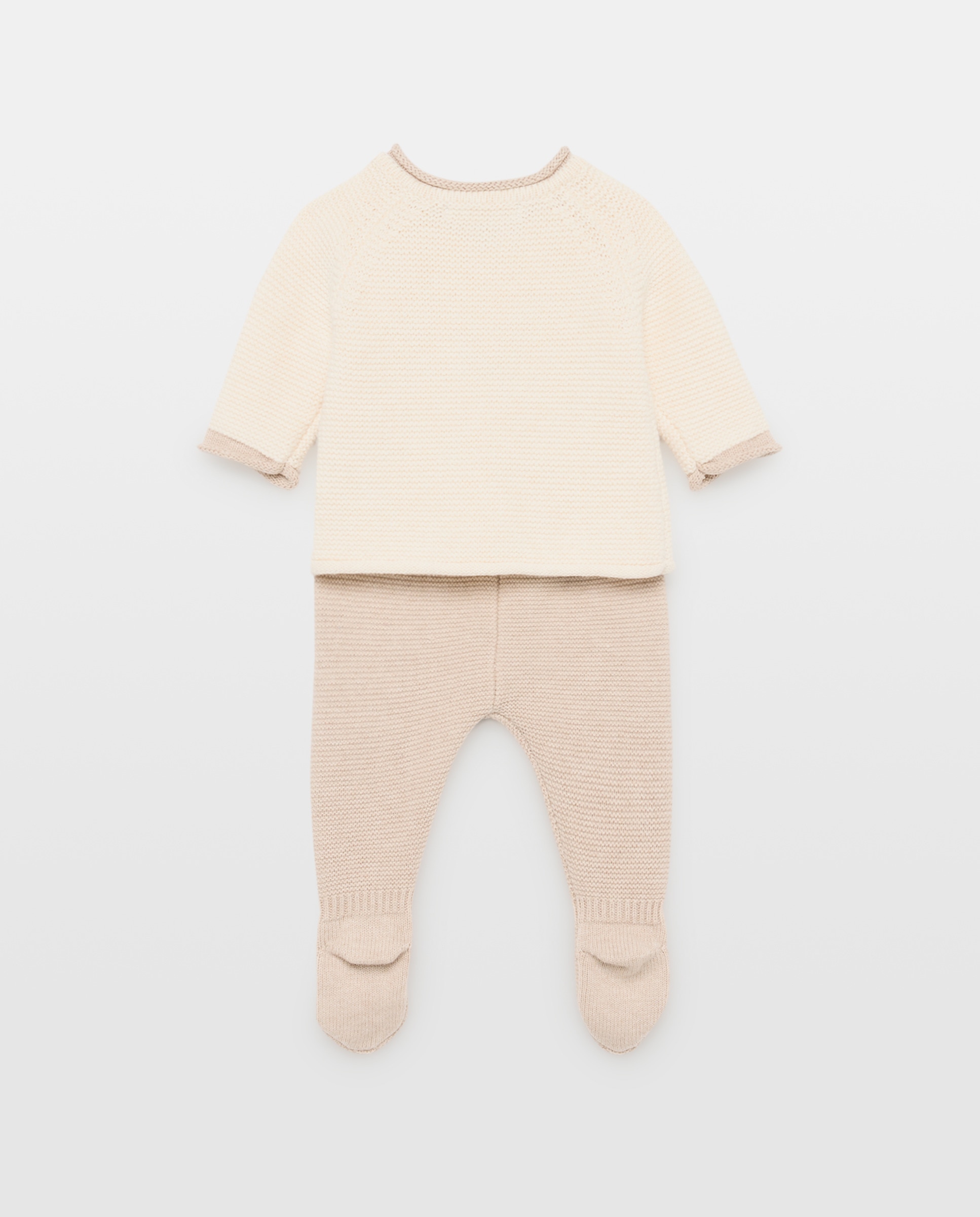 Conjunto de Tricot de Bebé com Manga Comprida e Pesponto Bordado Coconut El Corte Inglés Castanho-2