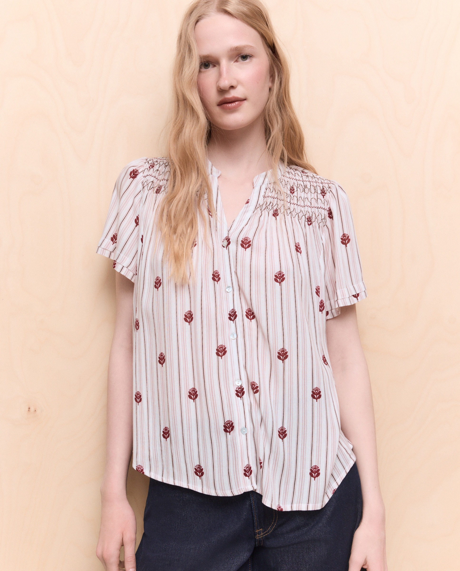 Blusa de Favos de Mel Rosa-2