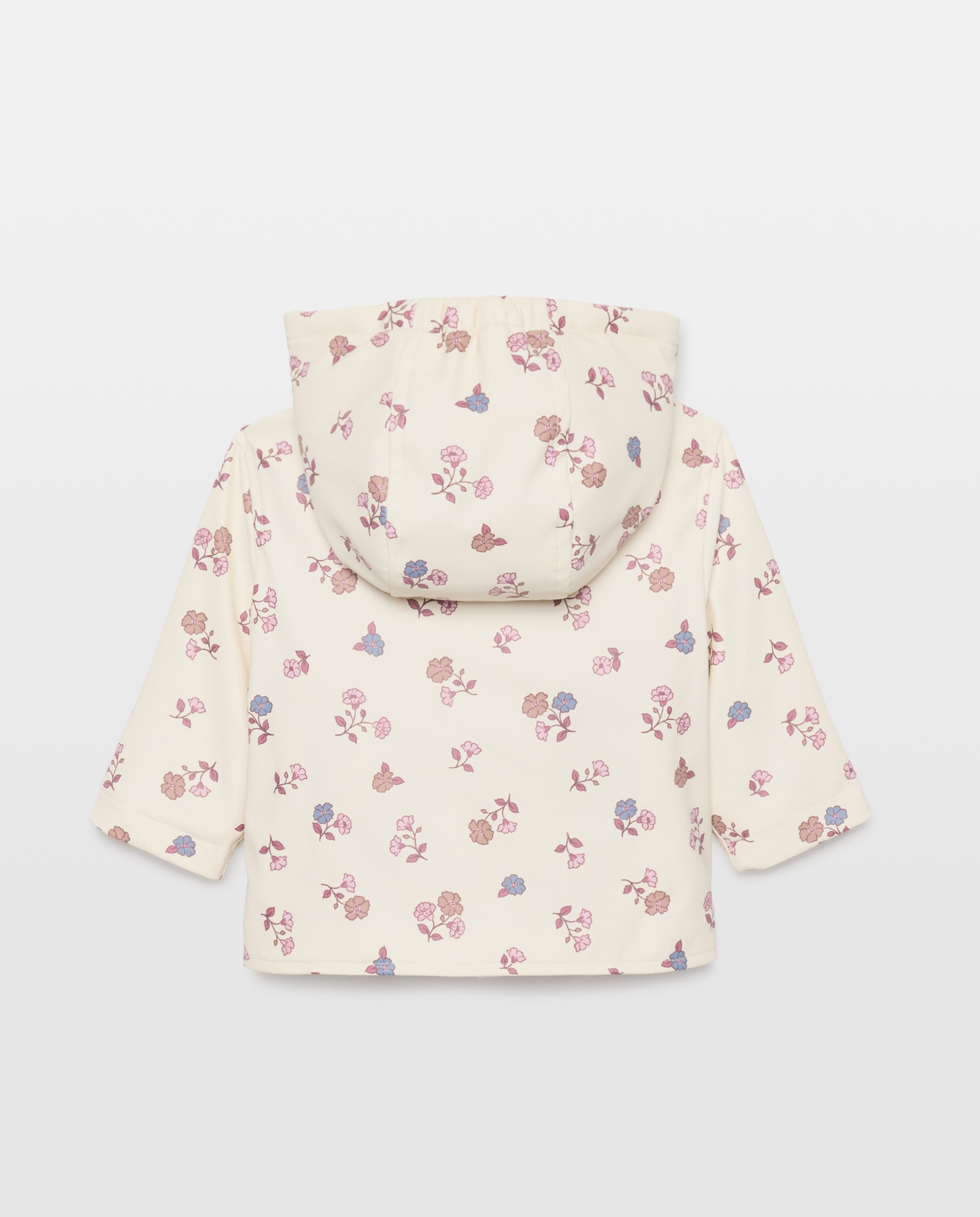 Impermeável de Bebé com Estampado Floral Branco-2