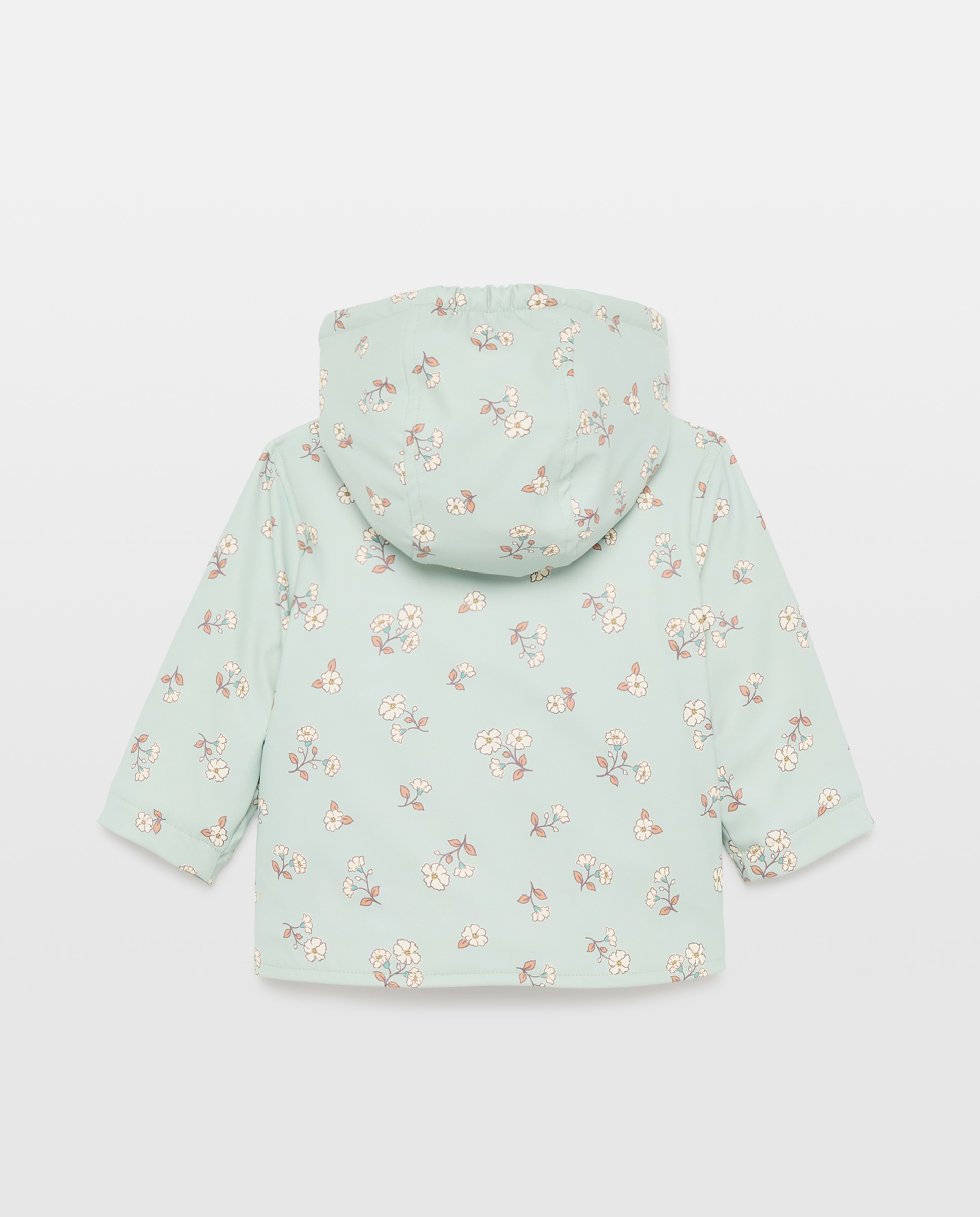 Impermeável de Bebé com Estampado Floral Verde-2