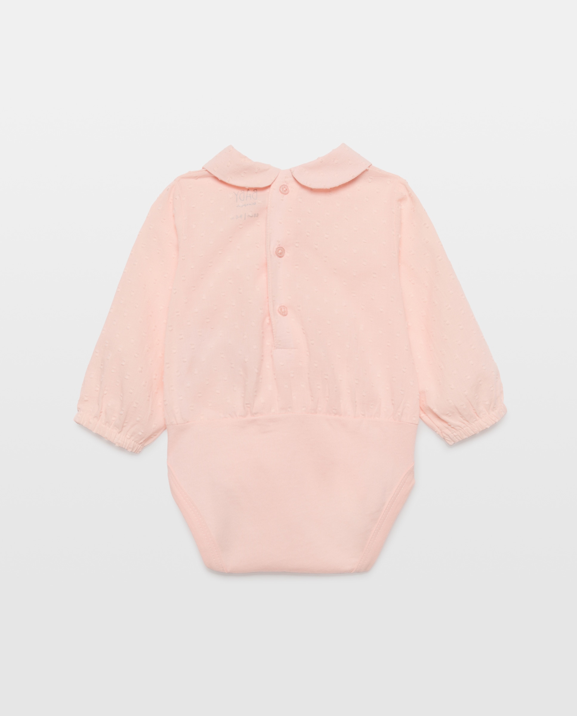 Body de Bebé em Plumetti Liso com Manga Comprida Baby El Corte Inglés 200 Rosa-2