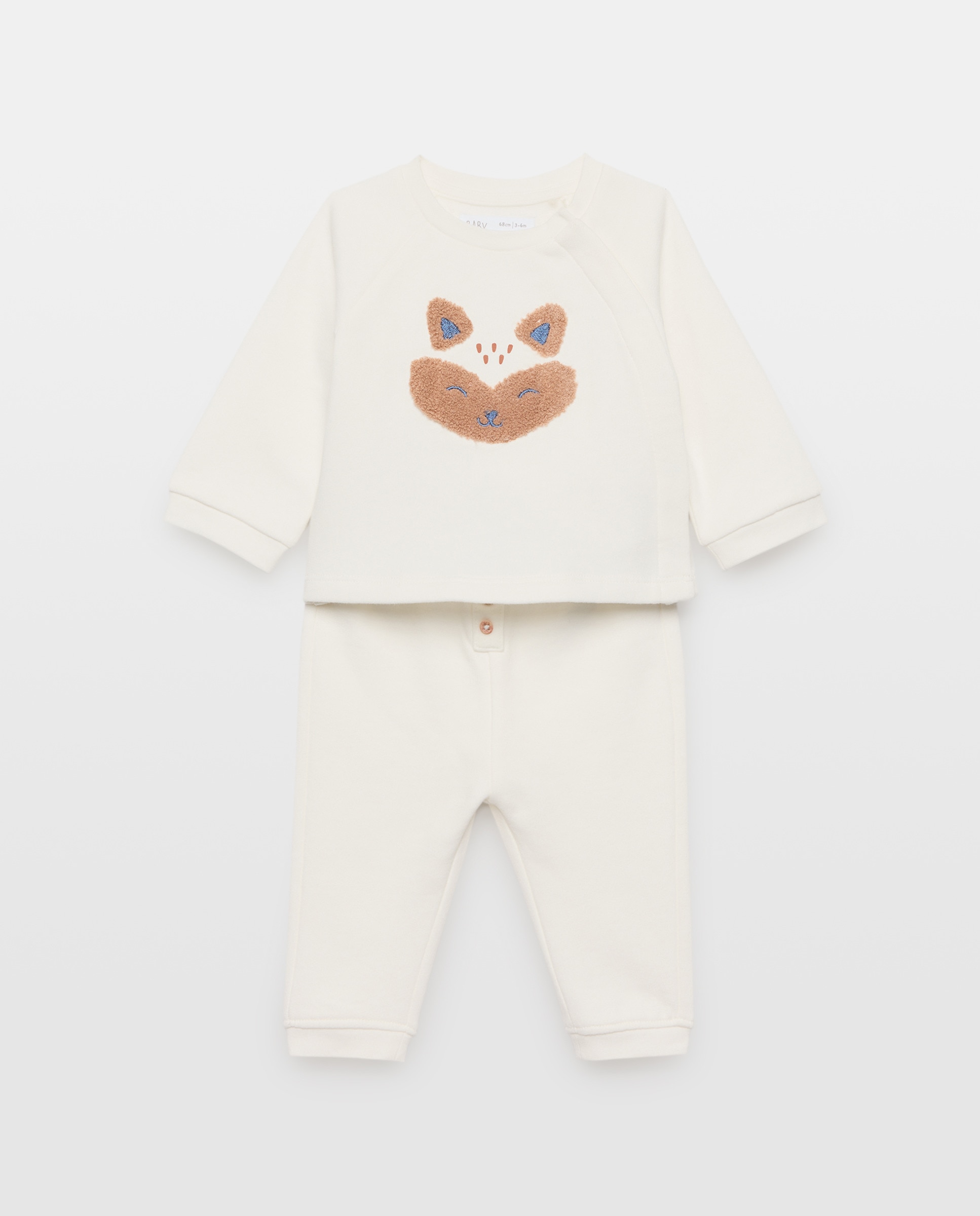 Conjunto de bebé 2 piezas largo de felpa - Baby El Corte Inglés - Blanco roto Blanco roto-1