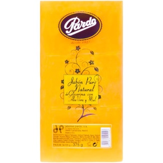 jabón puro natural de glicerina con aloe vera y miel en pastilla pack 3 unidades 125 g - Pardo