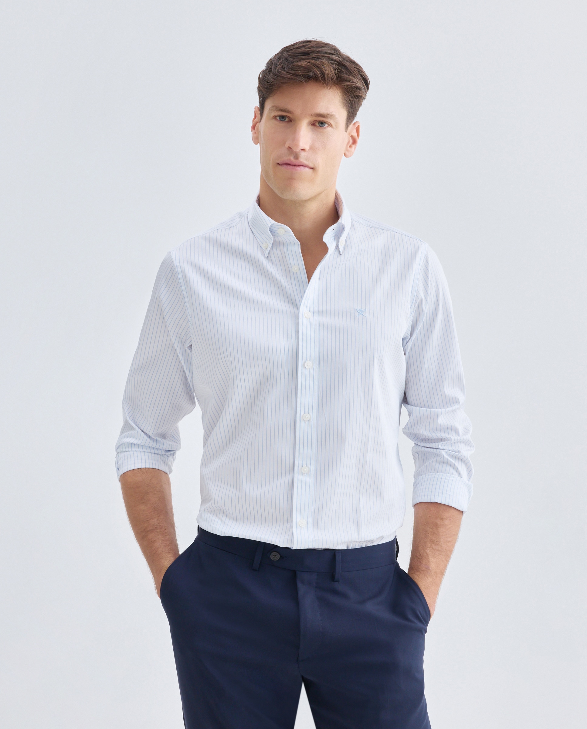 Imagem 0 de Camisa Classic Fit às Riscas Largas