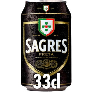 Cerveja com Álcool Preta lata 33 cl - Sagres