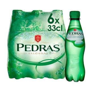 Salgadas Água com Gás 6 unidades garrafa 33 cl - Pedras