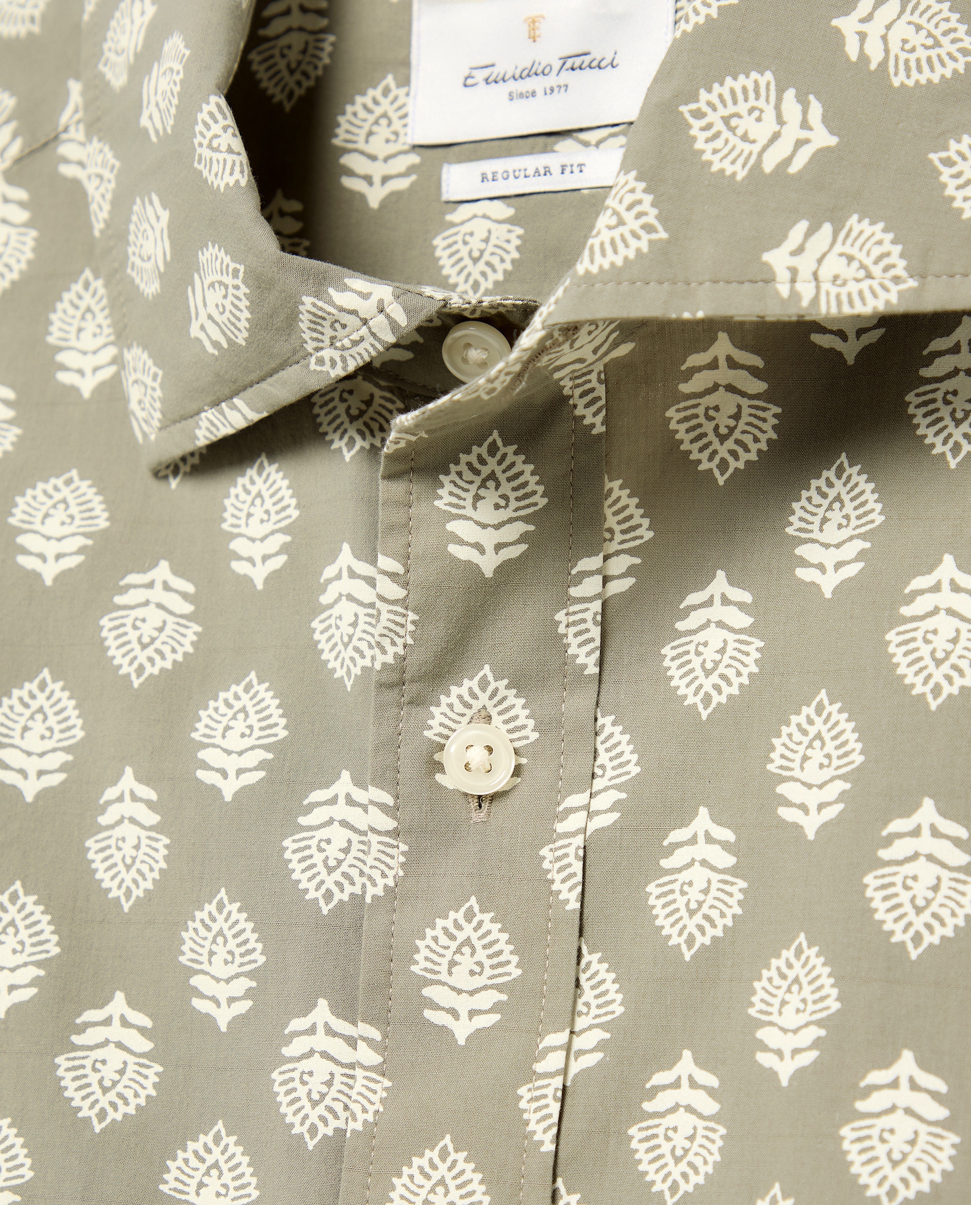 Camisa Casual de Algodão com Manga Comprida Verde-2