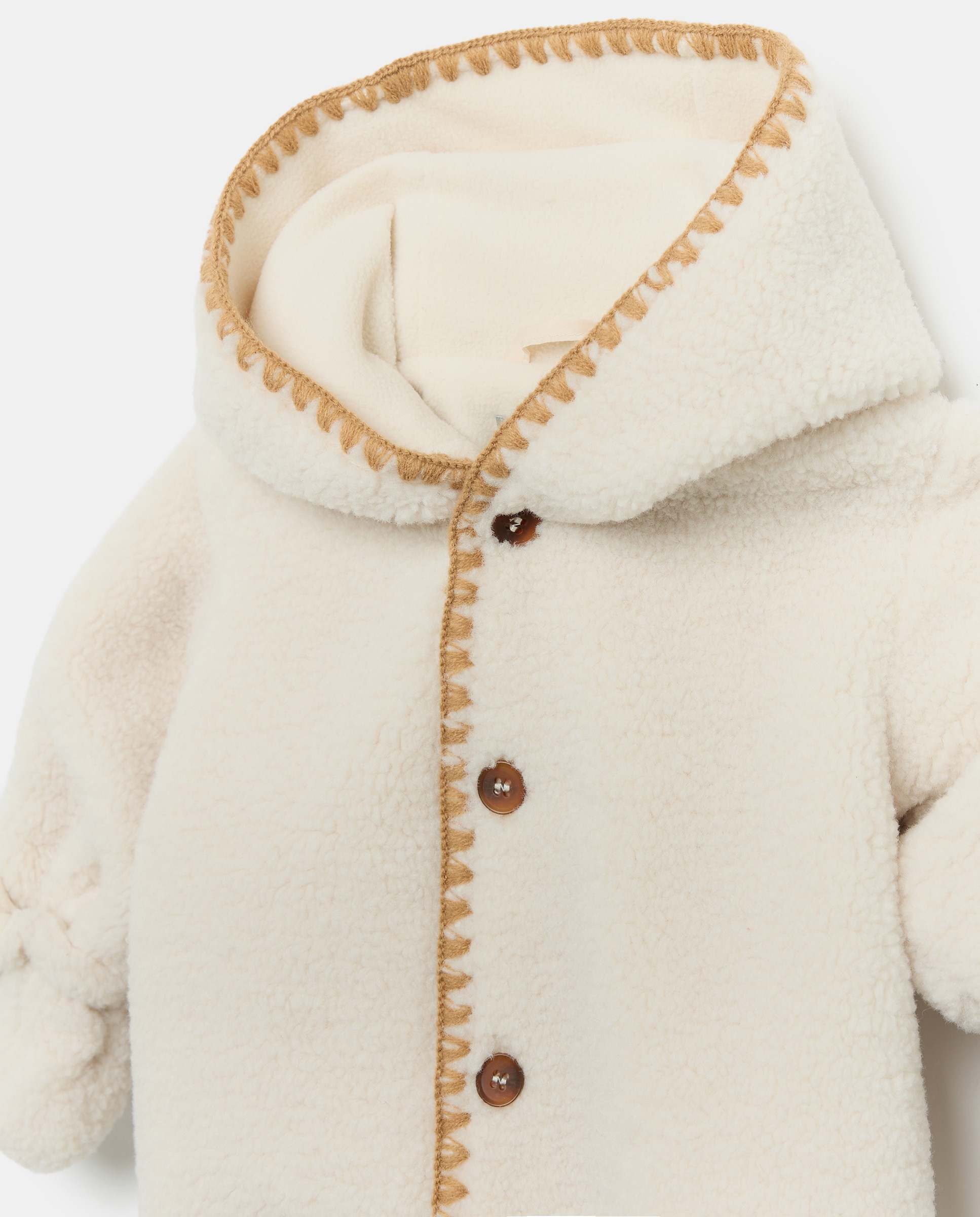 Babygrow de Bebé Pés + Mãos com Pelo de Borrego e Acabamento de Manta Coconut El Corte Inglés Rice Paper-3