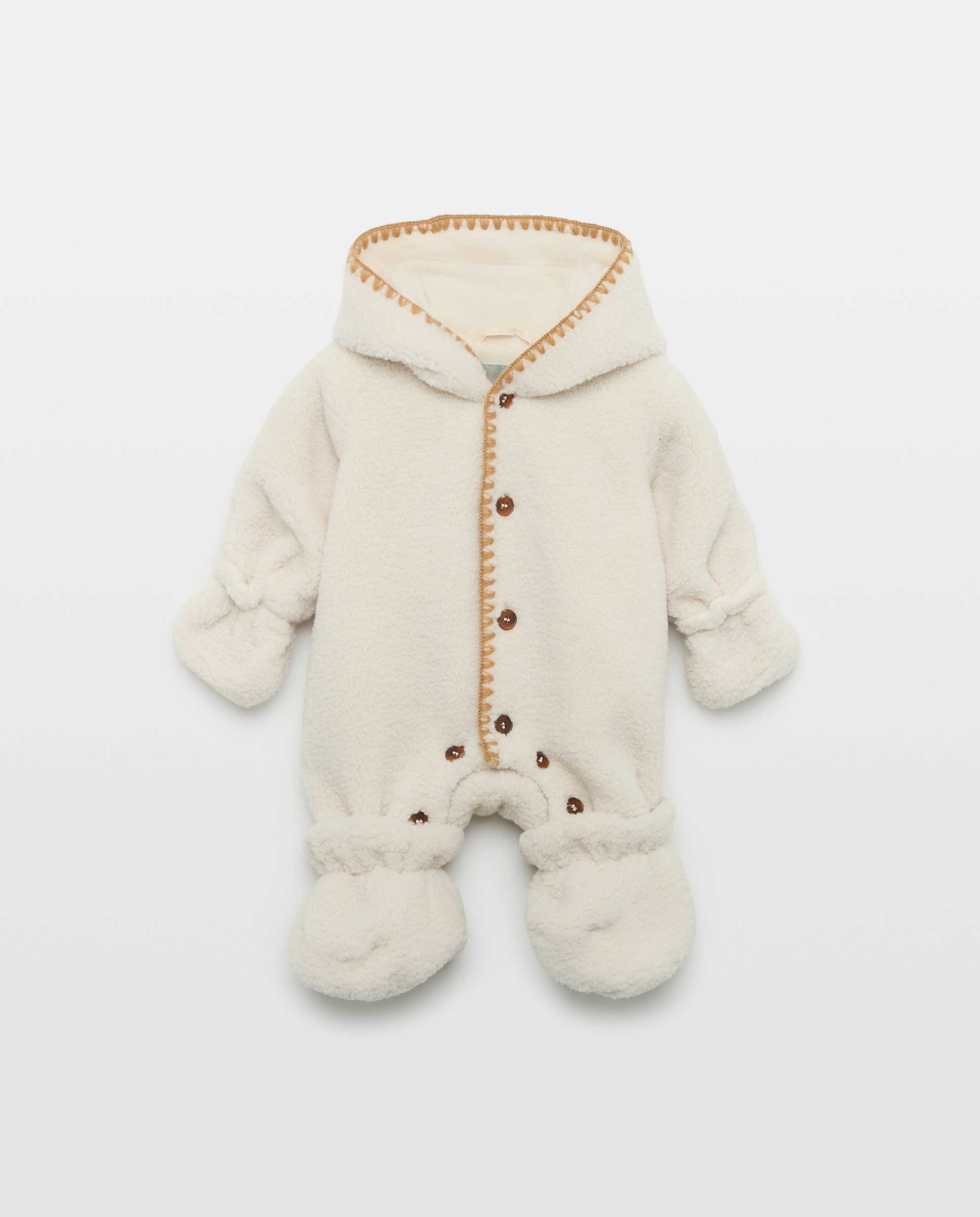 Imagem 0 de Babygrow de Bebé Pés + Mãos com Pelo de Borrego e Acabamento de Manta