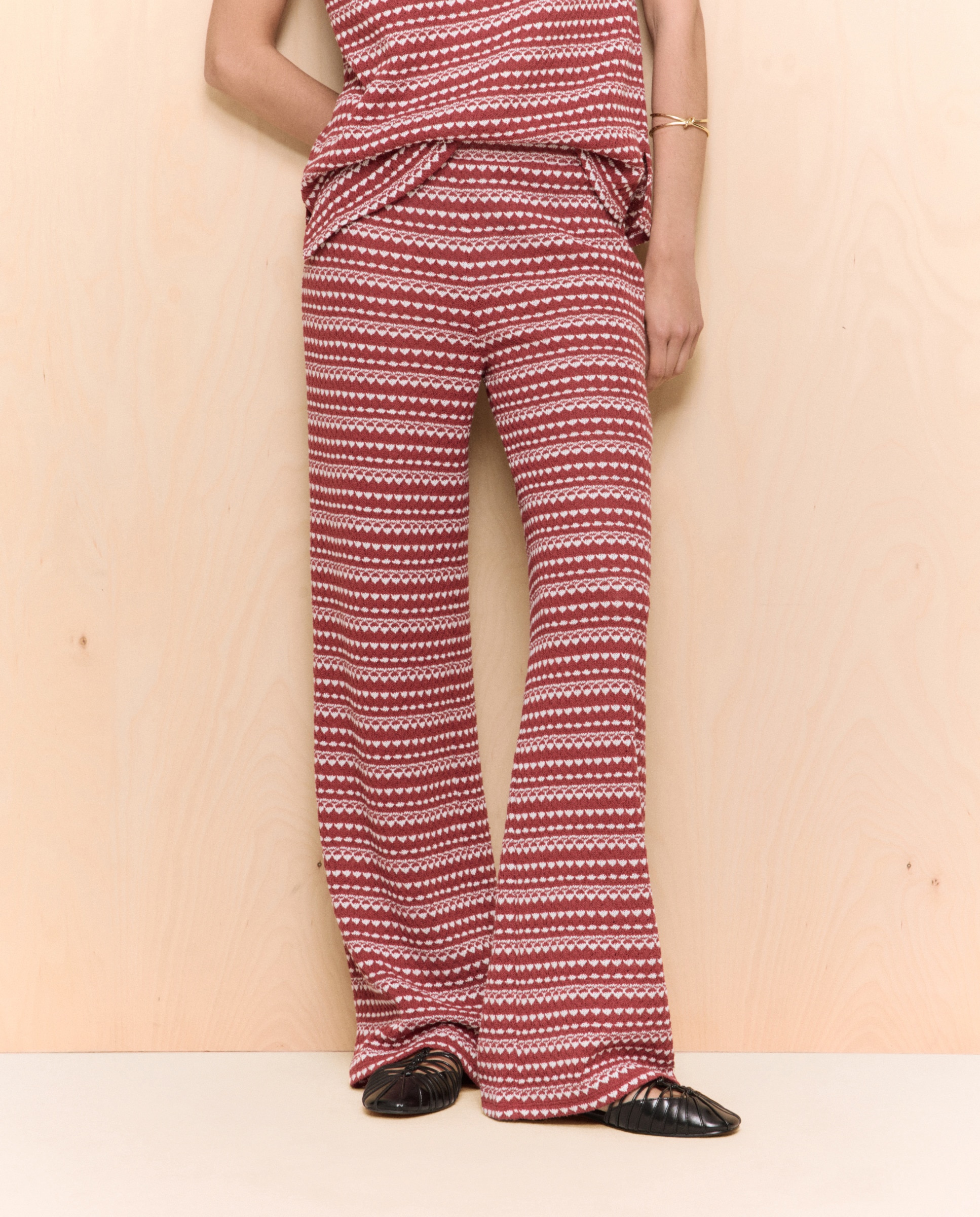 Calças Total Look de Crochet Vermelho-2