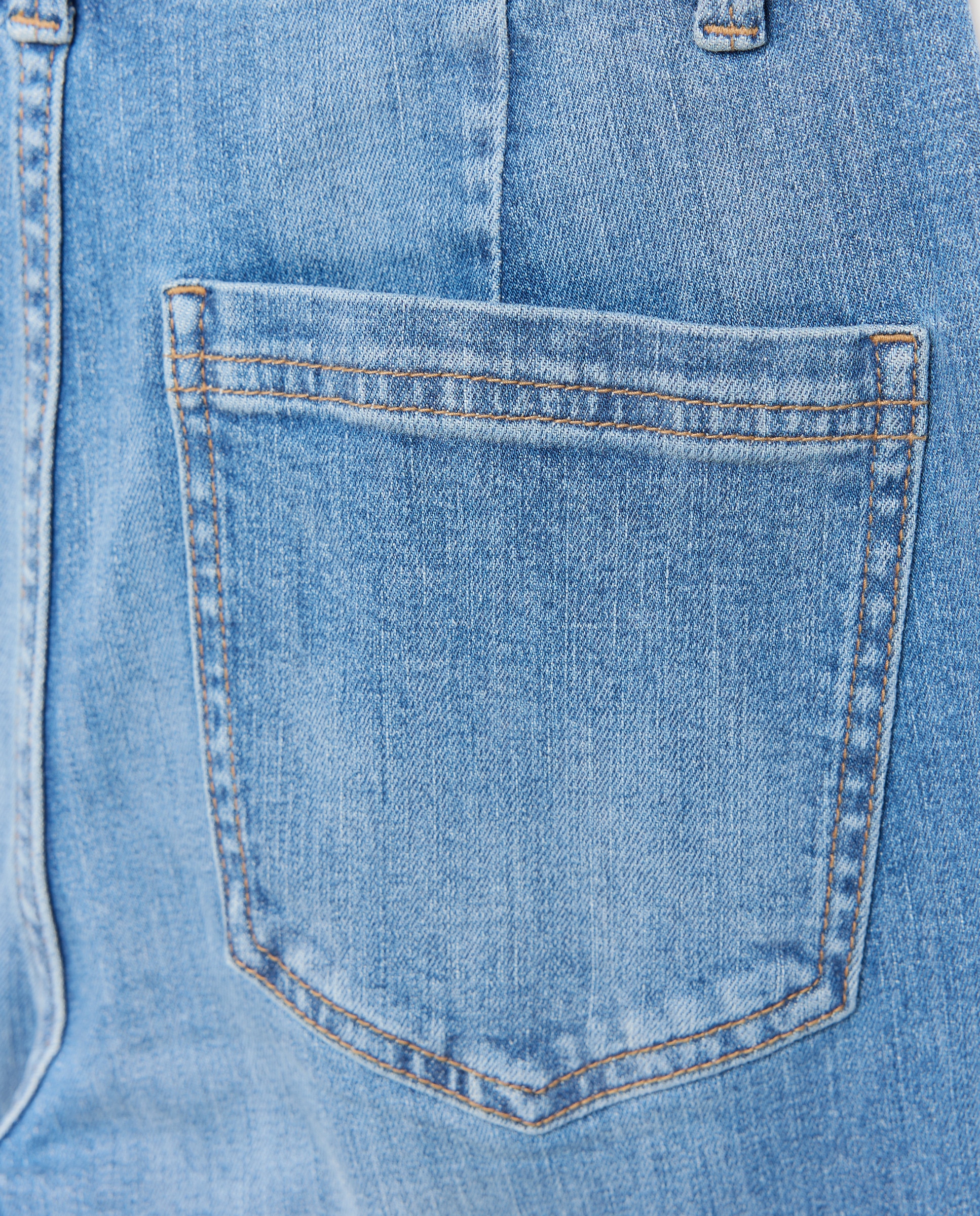 Jeans Wideleg com Costura Central Azul pálido-2