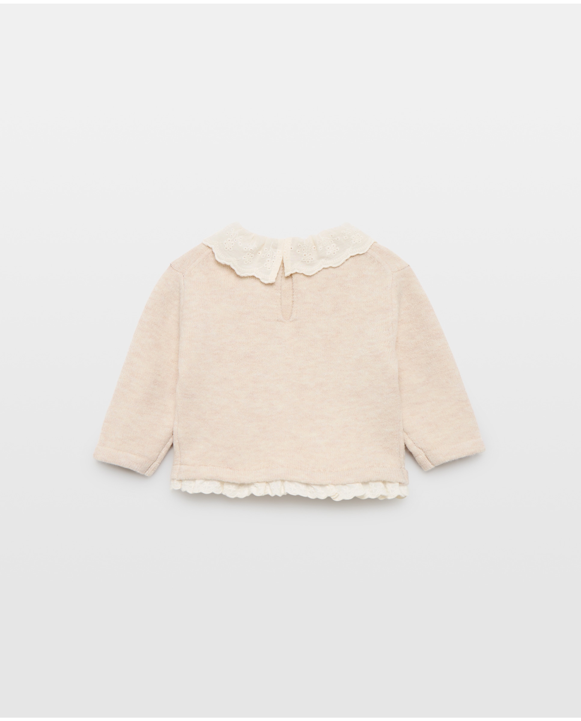 Camisola de Malha de Bebé com Folho na Gola Baby El Corte Inglés 120 Cru-2