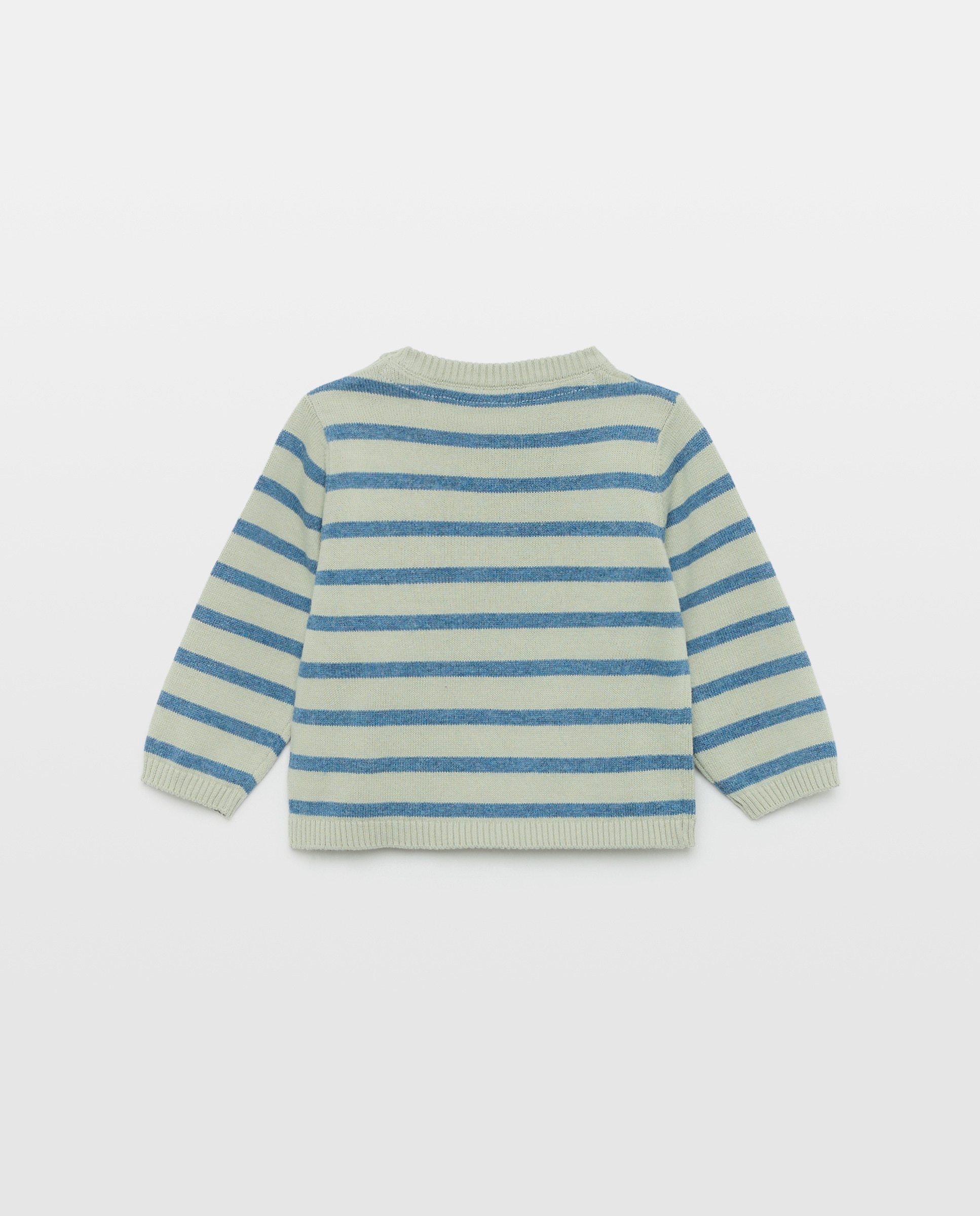Camisola de Malha Básica de Bebé com Intársia às Riscas Baby El Corte Inglés Verde-2