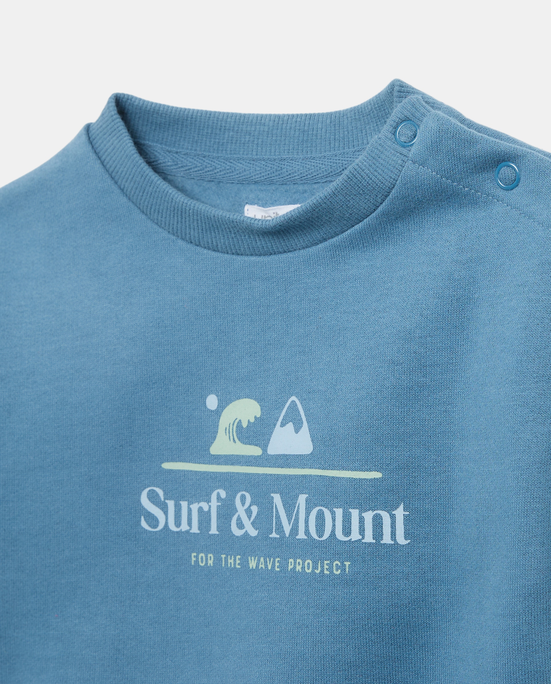Sudadera de bebé cuello caja estampada 440 Azulón-3
