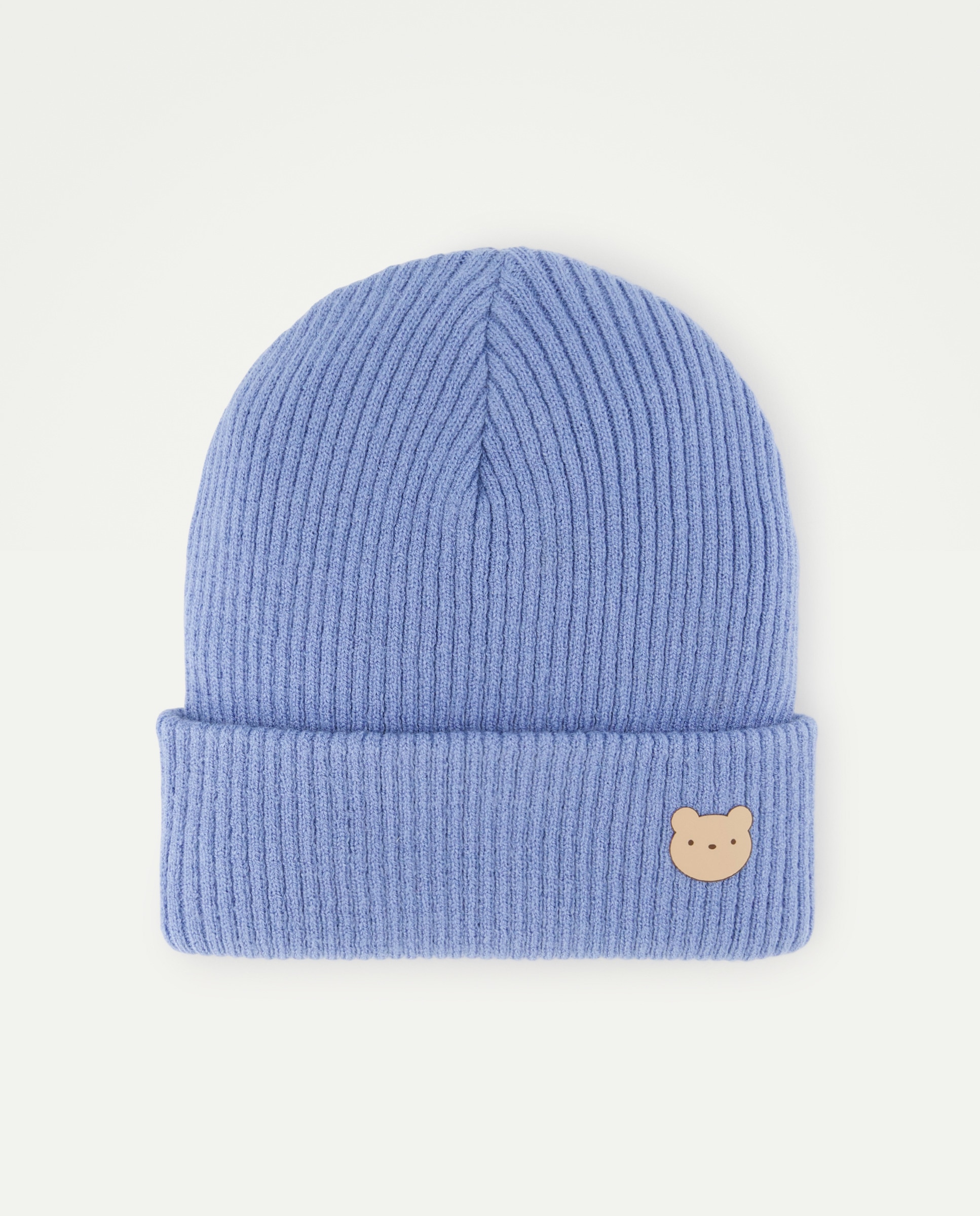 Imagem 0 de Gorro de Bebé com Canelado Fino e Emblema de Urso
