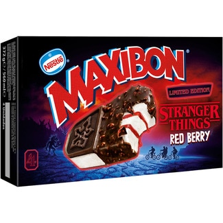 helado sándwich Red Berry Stranger Thins 4 unidades estuche 560 ml Edición Limitada - Nestle Maxibon