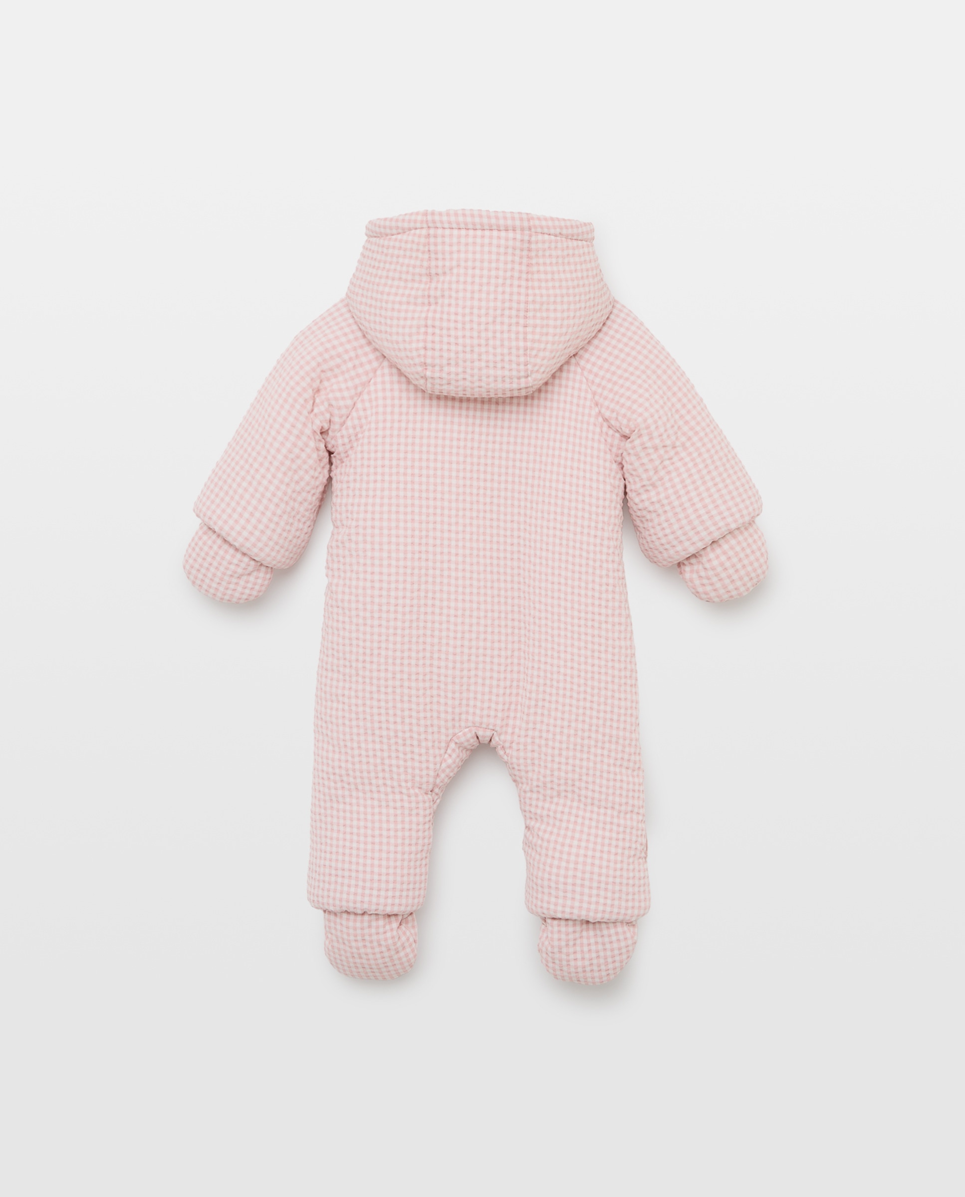 Buzo nylon pie + mano seersucker vichy con bolsillo de bebé - Coconut El Corte Inglés - Rosa Rosa-2