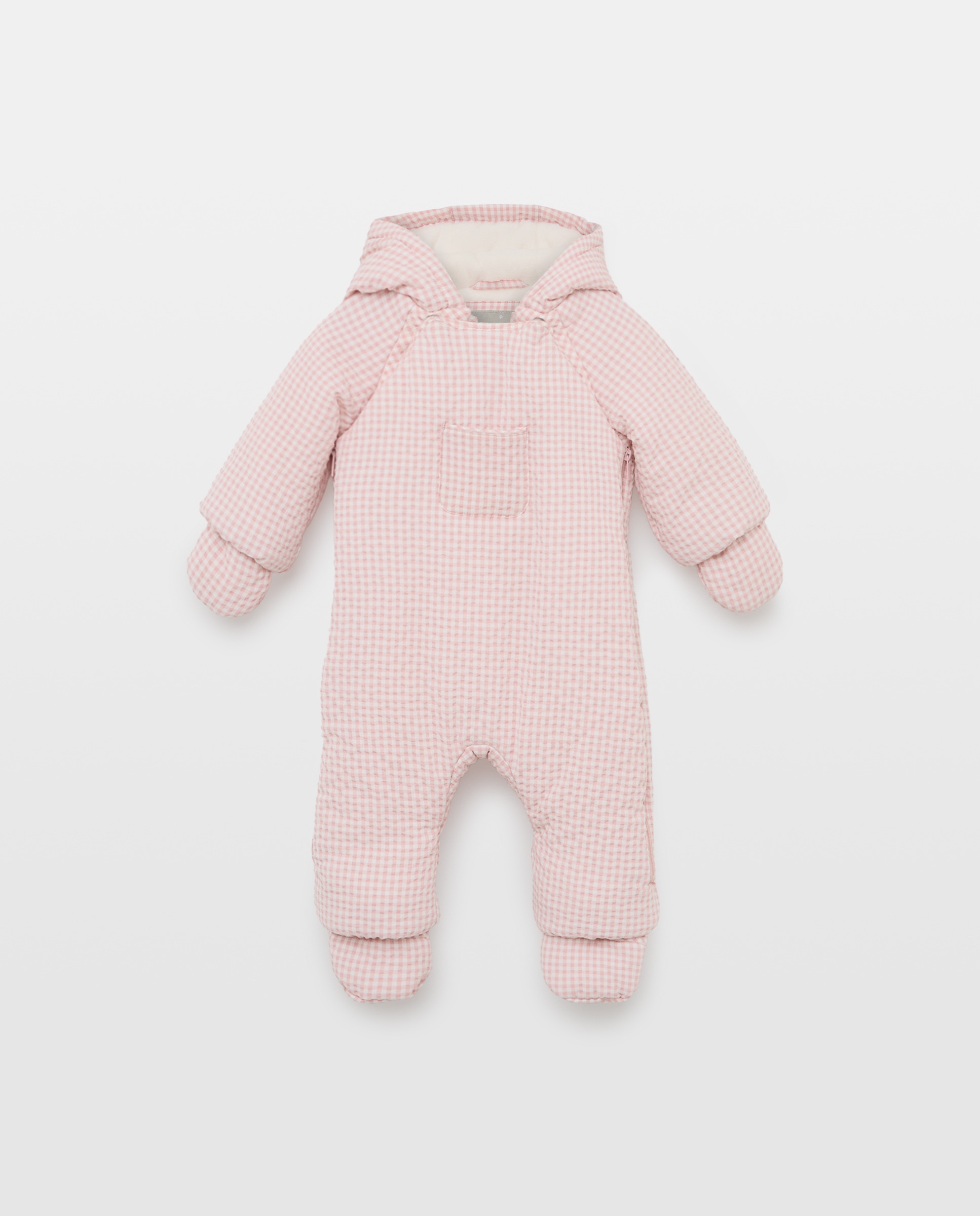 Buzo nylon pie + mano seersucker vichy con bolsillo de bebé - Coconut El Corte Inglés - Rosa Rosa-1