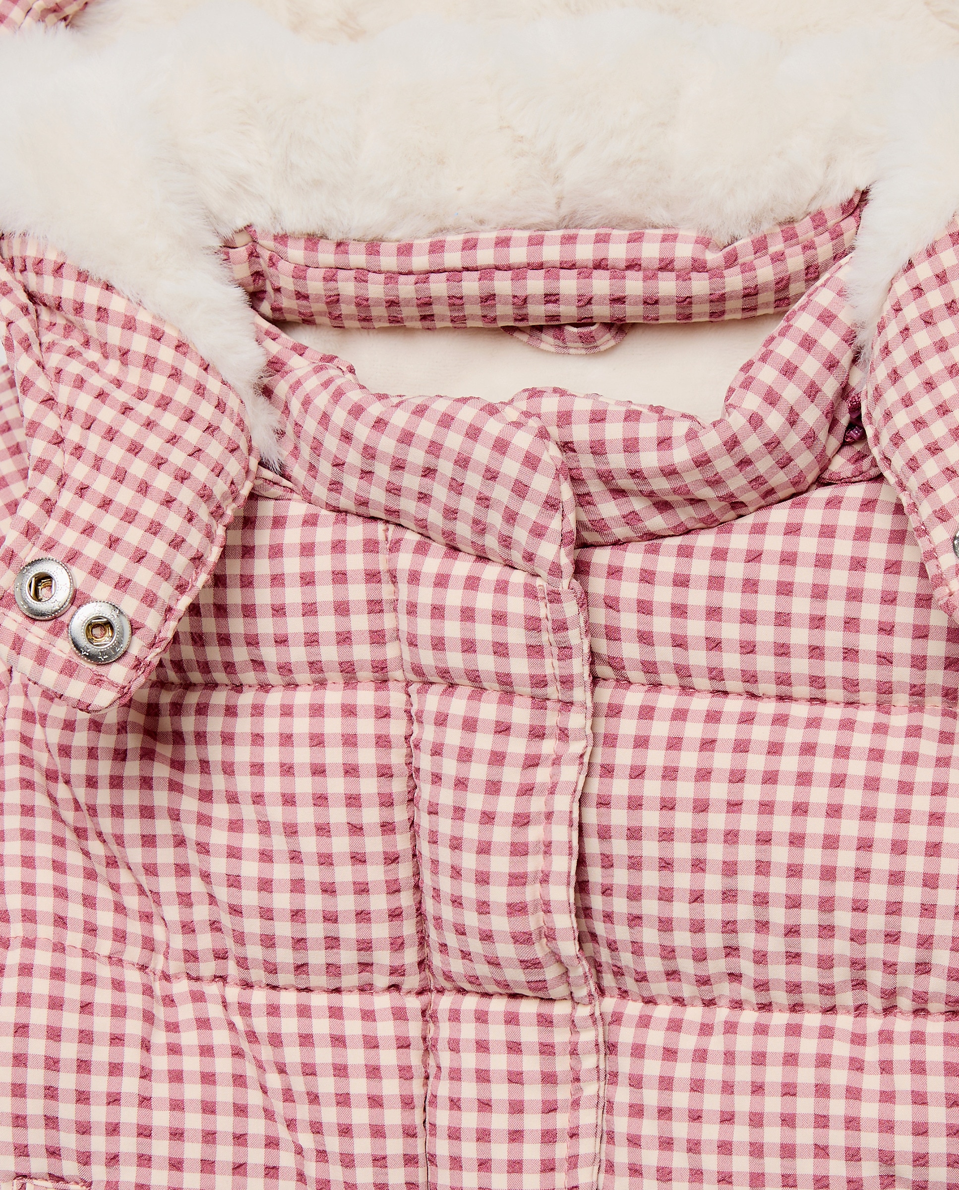 Parka nylon seersucker con capucha desmontable pelo largo de bebé - Coconut El Corte Inglés - Rosa Rosa-4