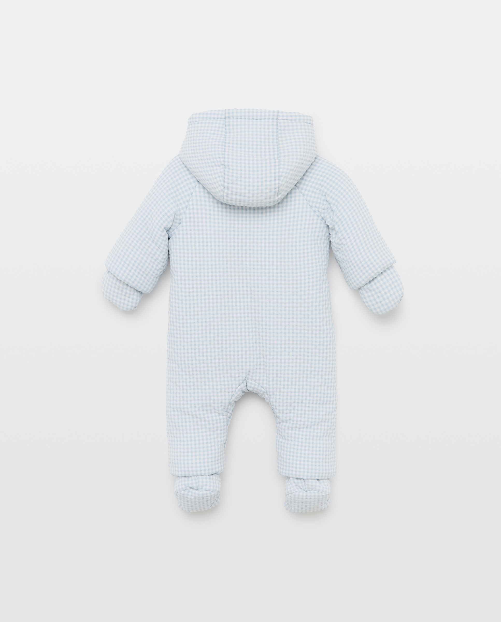 Babygrow de Nylon de Bebé Pés + Mãos em Seersucker Vichy com Bolso Coconut El Corte Inglés Verde-2
