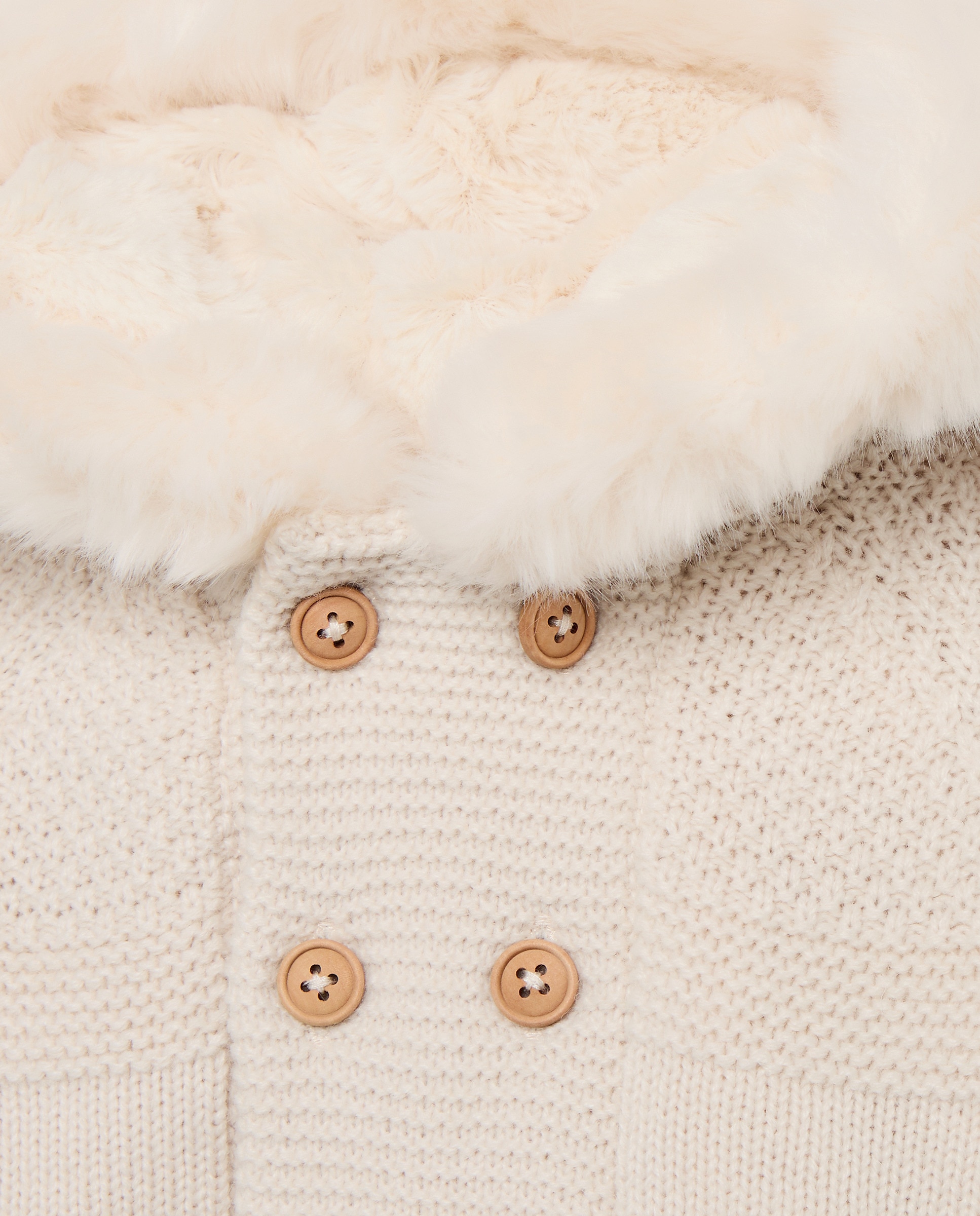 Chaquetón liso tricot de bebé - Coconut El Corte Inglés - Beige Beige-3