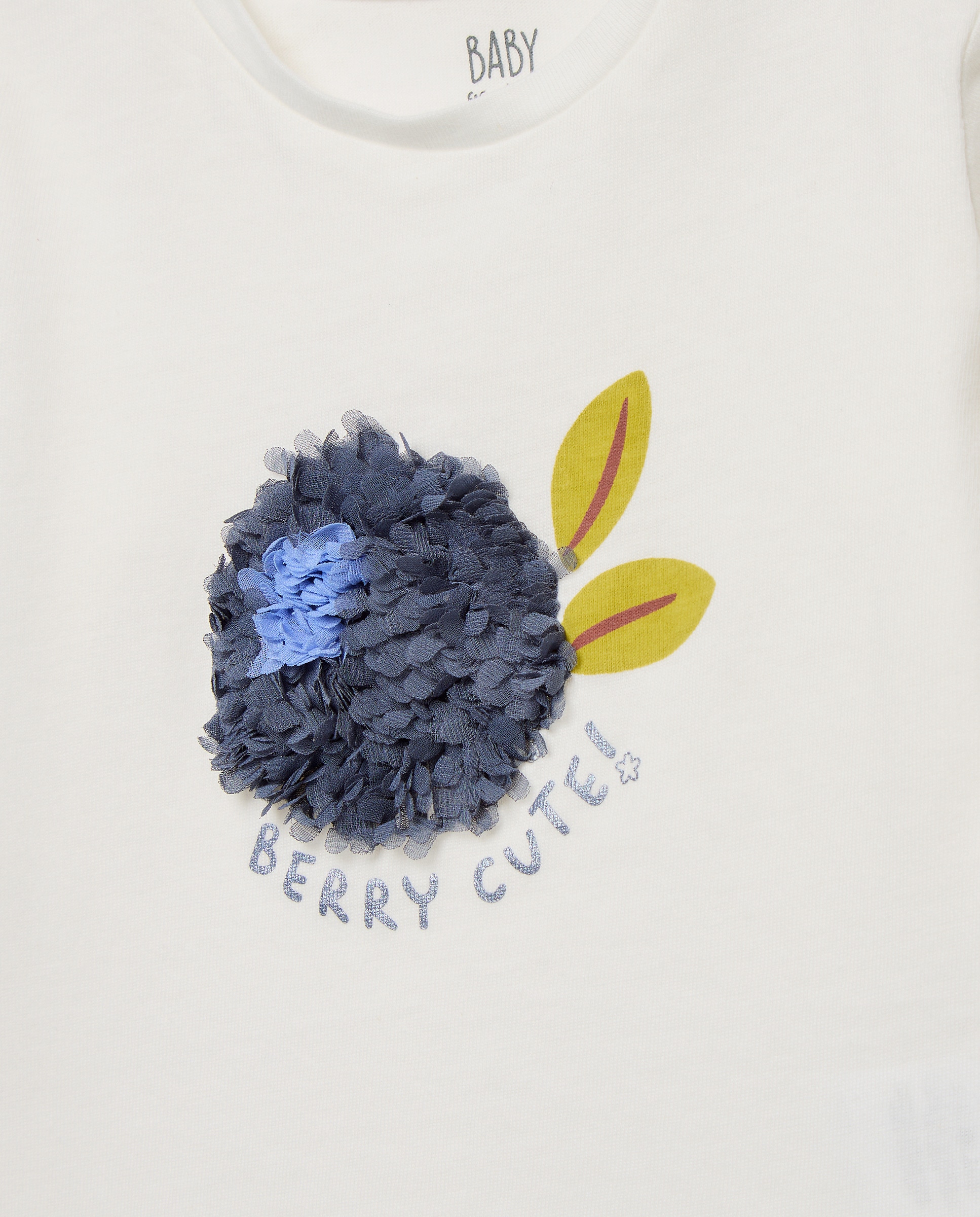 Camisola de Bebé com Manga Comprida Branco-marfim-3