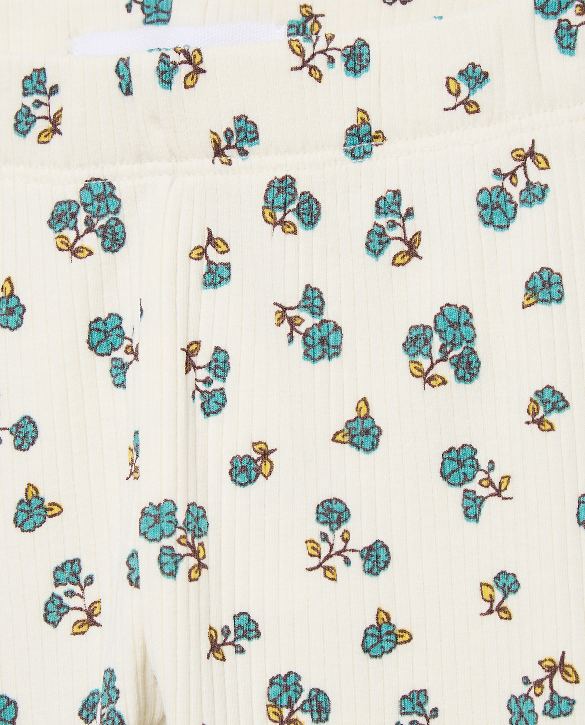 Leggings de Bebé com Estampado Floral Branco-3
