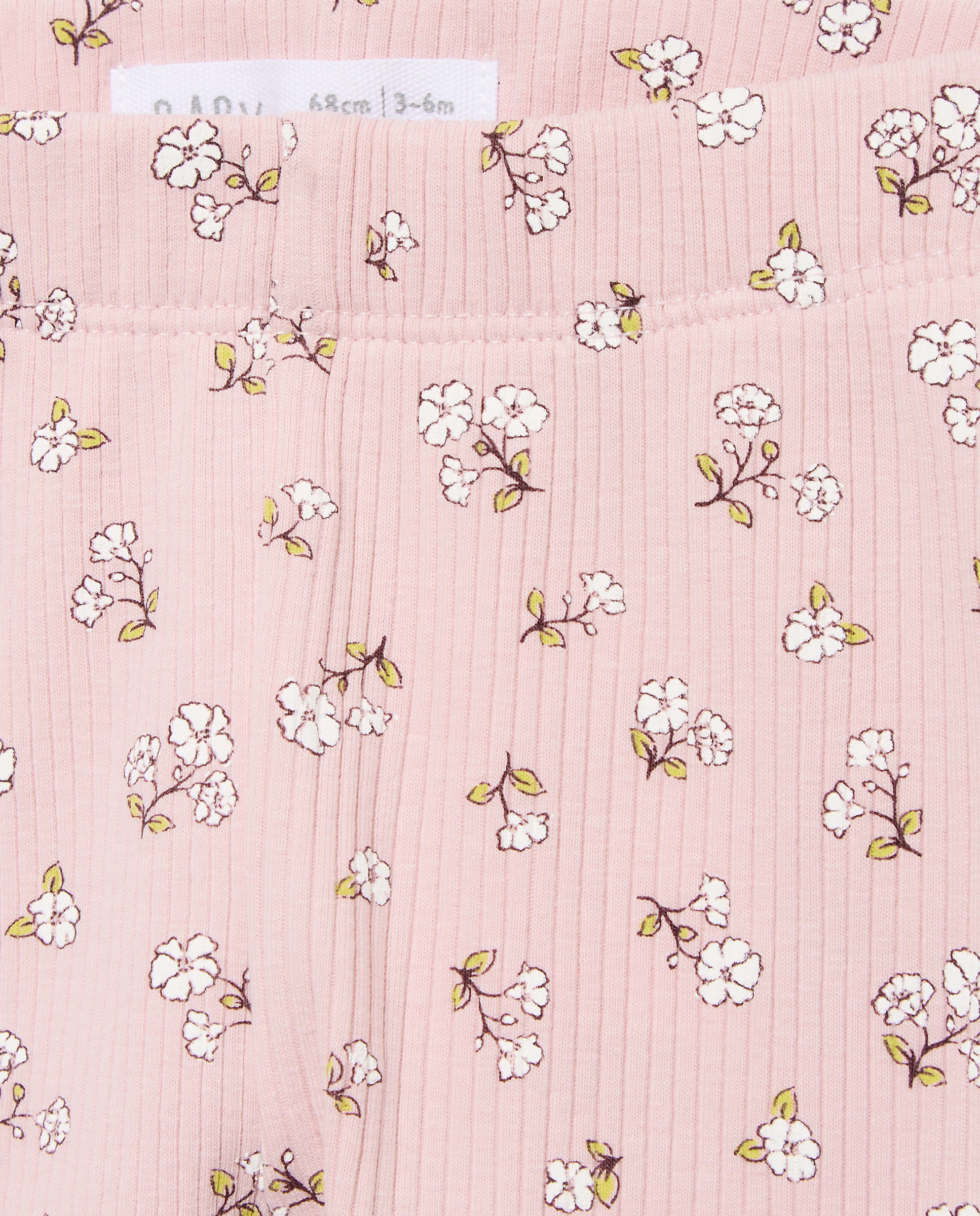 Leggings de Bebé com Estampado Floral Rosa-3