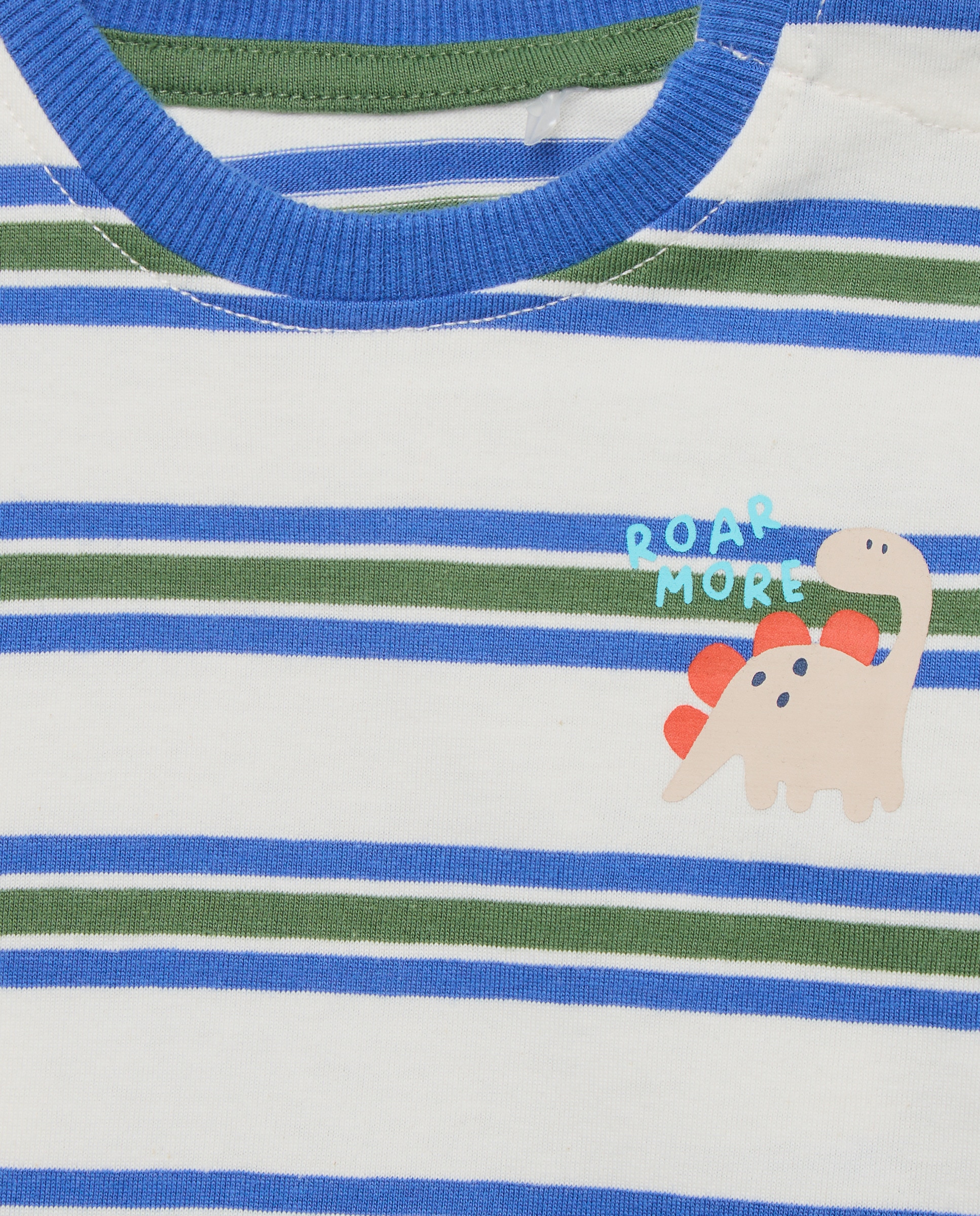 T-shirt de Bebé com Manga Comprida às Riscas Azul-3