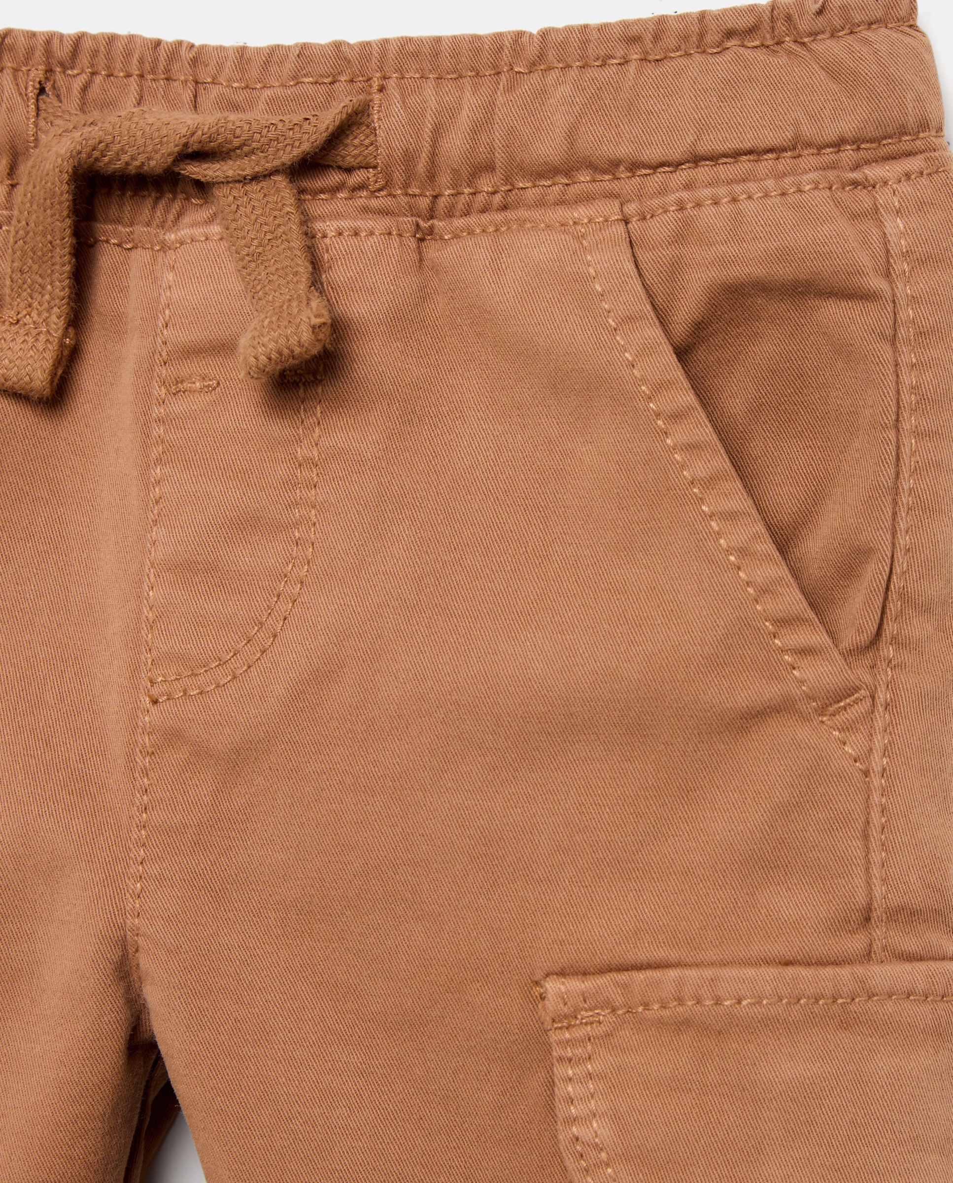 Pantalón de bebé sarga tipo cargo - Baby El Corte Inglés - Marrón Marrón-3