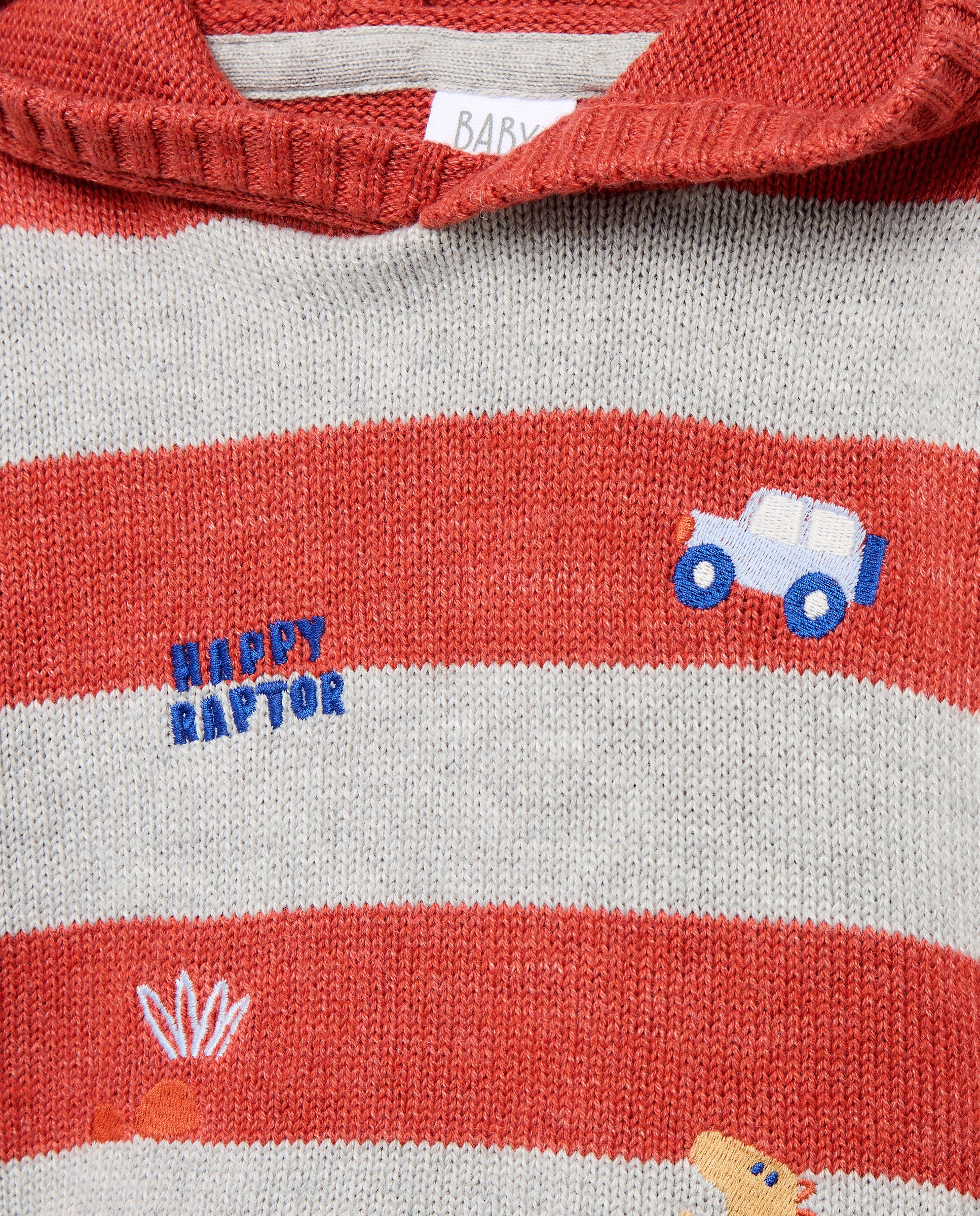 Camisola com Riscas e Capuz de Bebé Baby El Corte Inglés 600 Vermelho-3