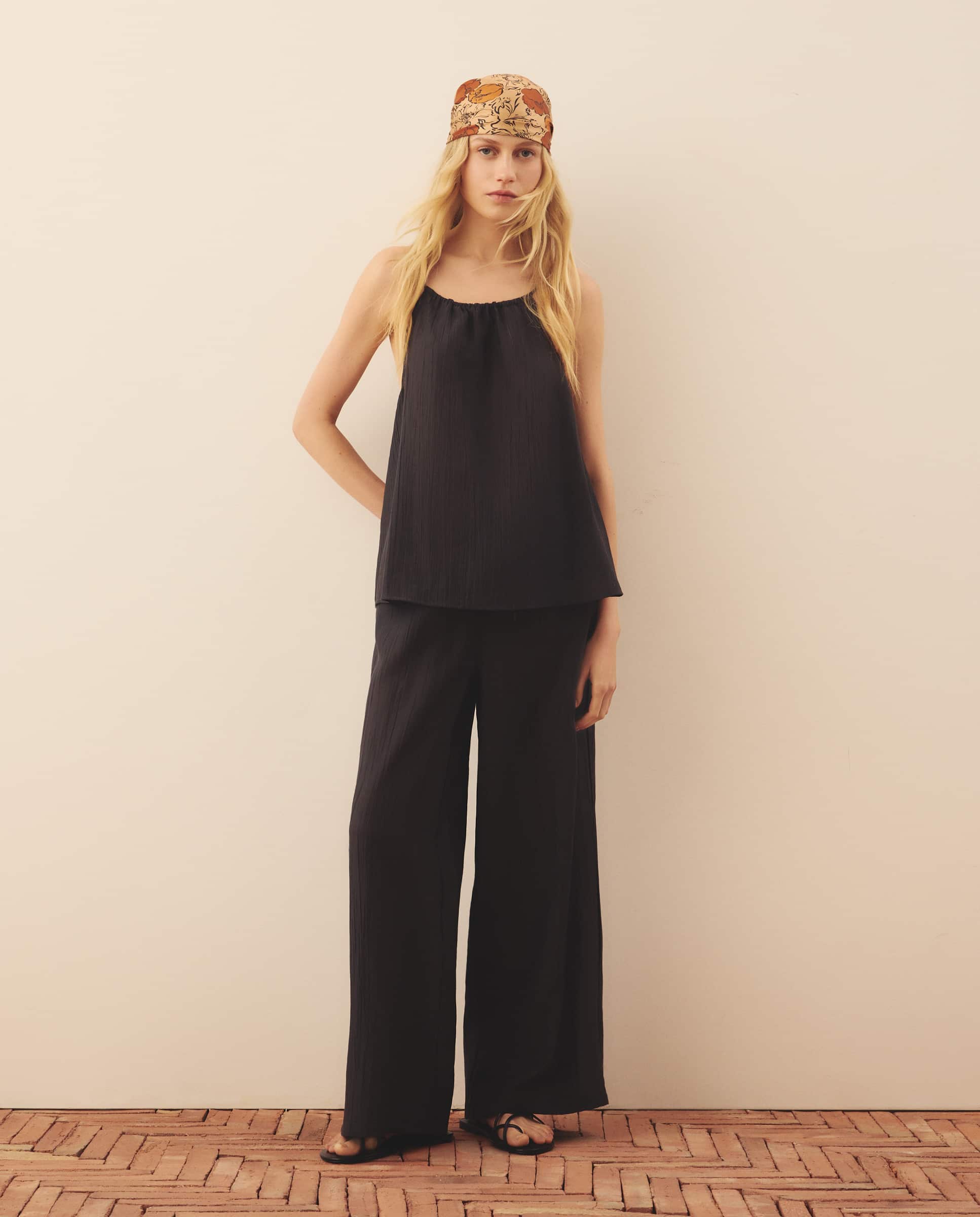 Top Halter em Tencel Chumbo-2
