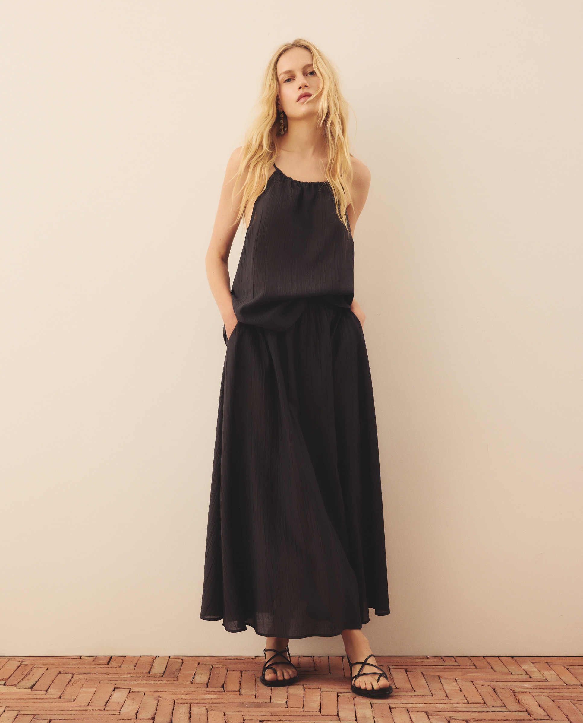 Saia Comprida Lisa Chumbo-4