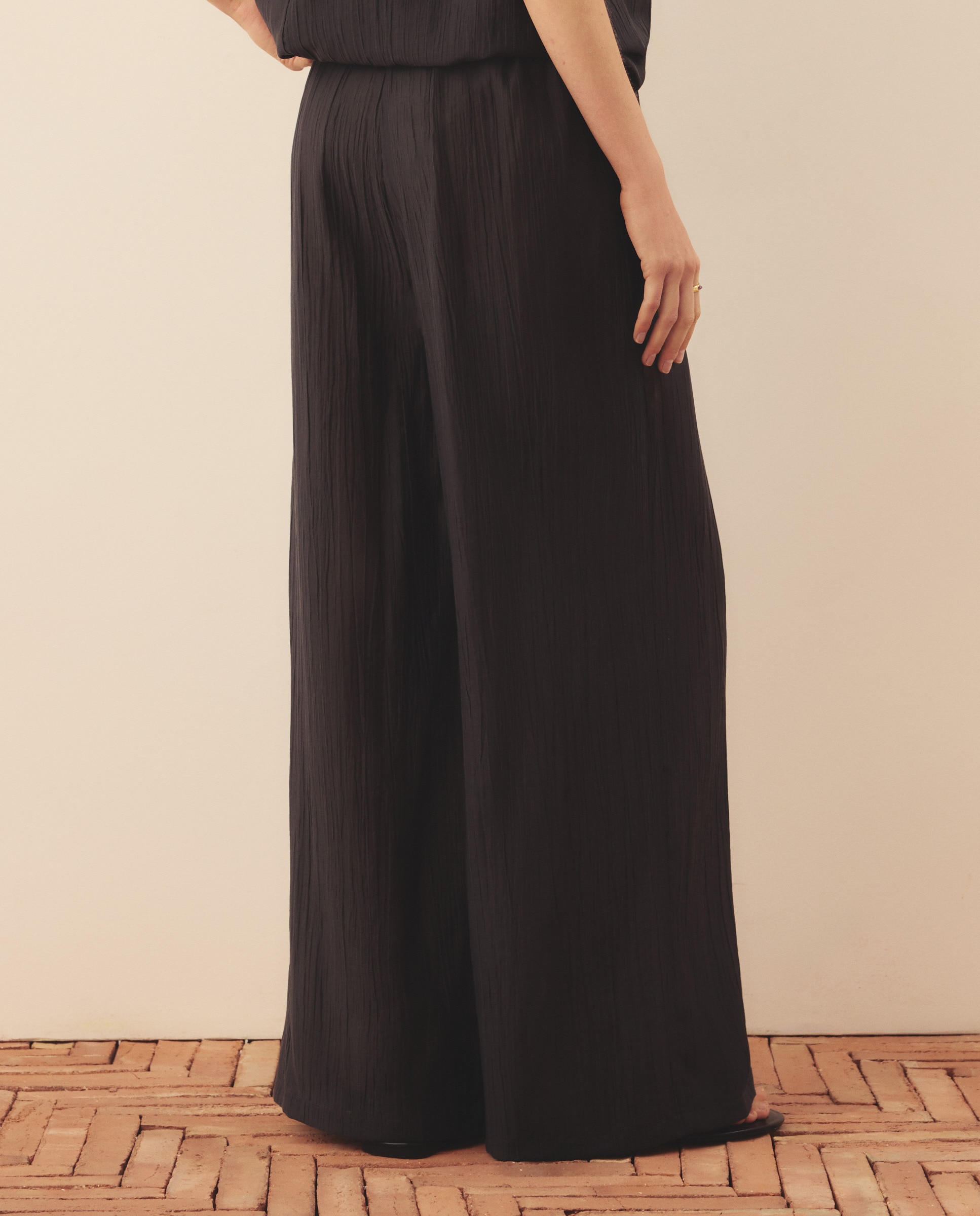 Pantalón fluido de mujer realizado en tencel - Southern Cotton - Plomo Plomo-3