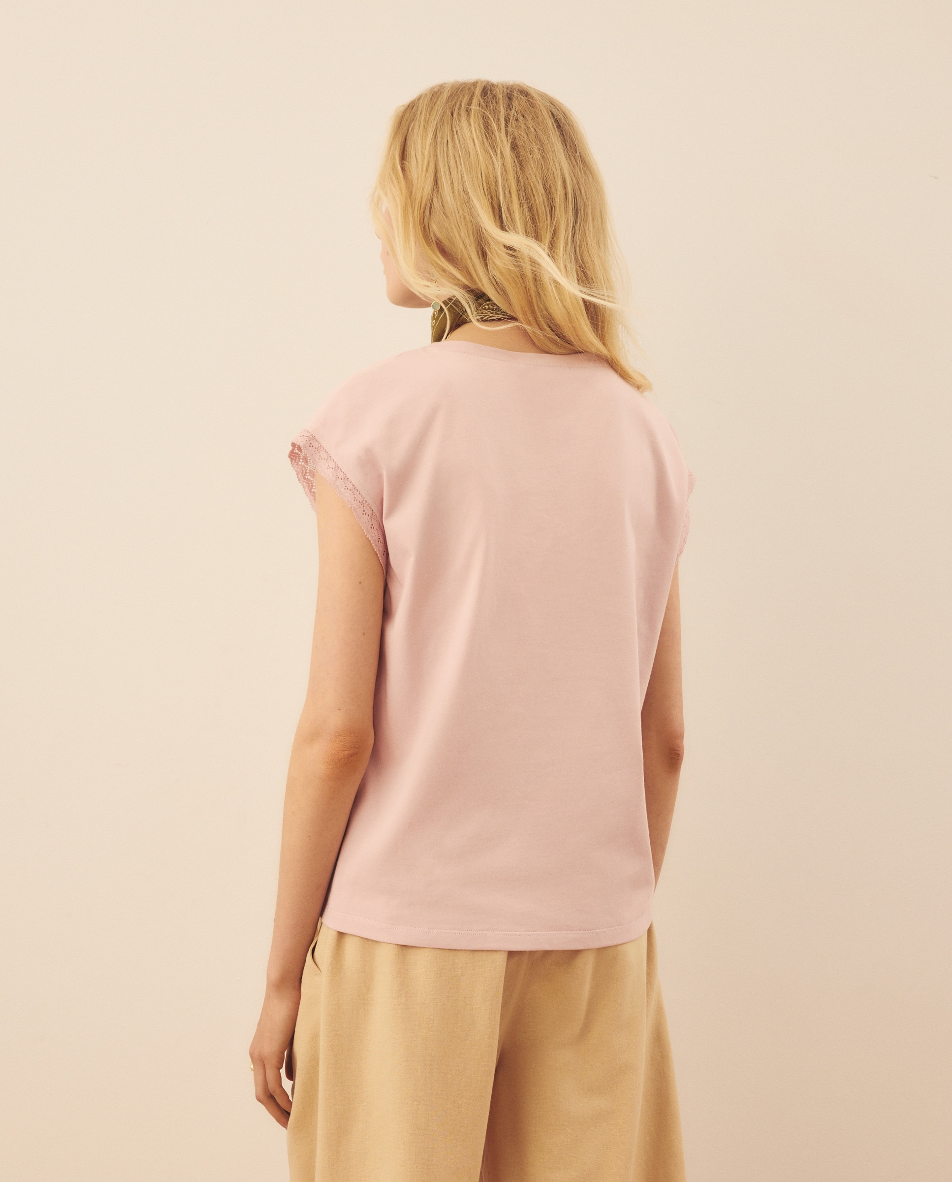 T-shirt Lisa sem Mangas 200 Rosa-3
