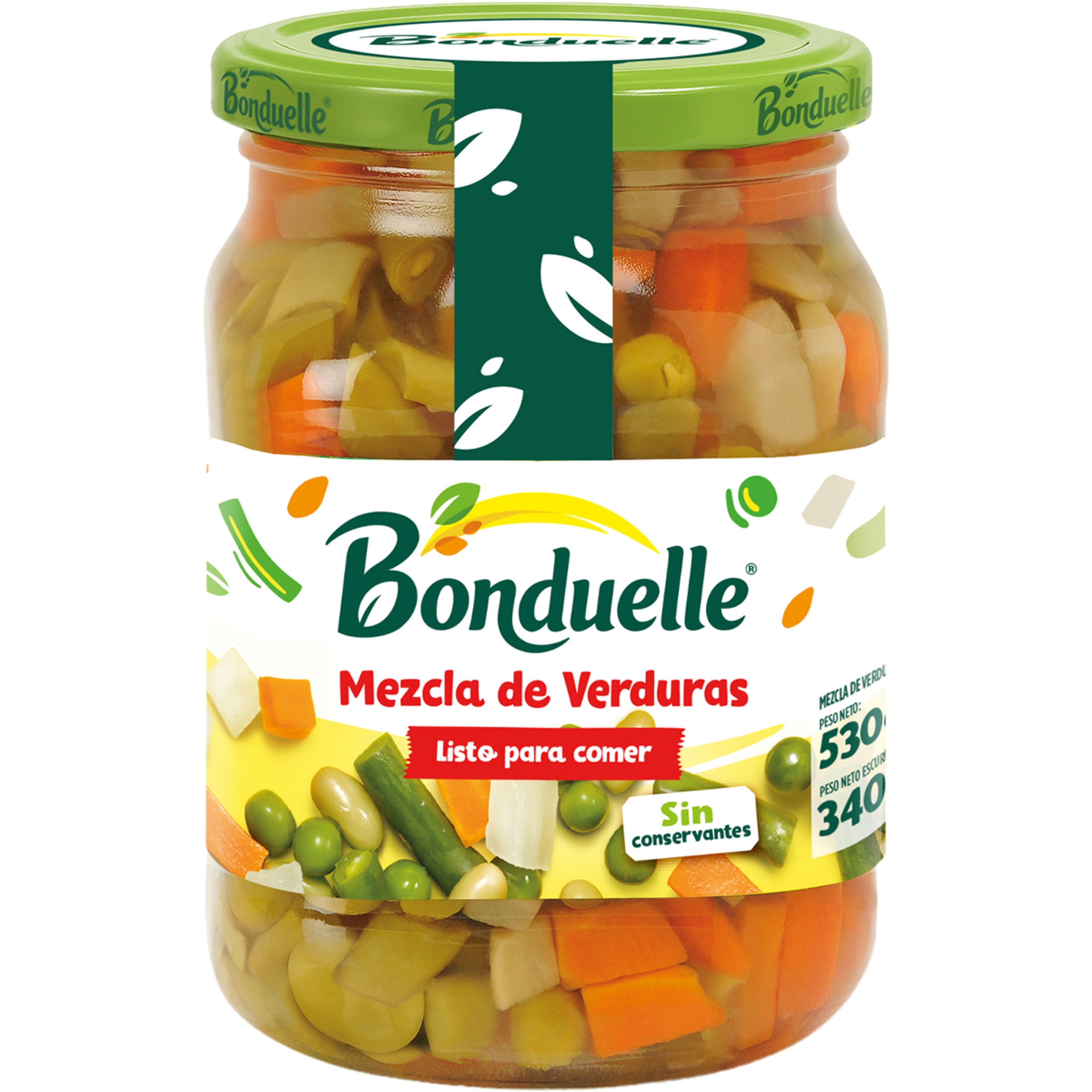 mezcla de verdiras frasco 340 g neto escurrido