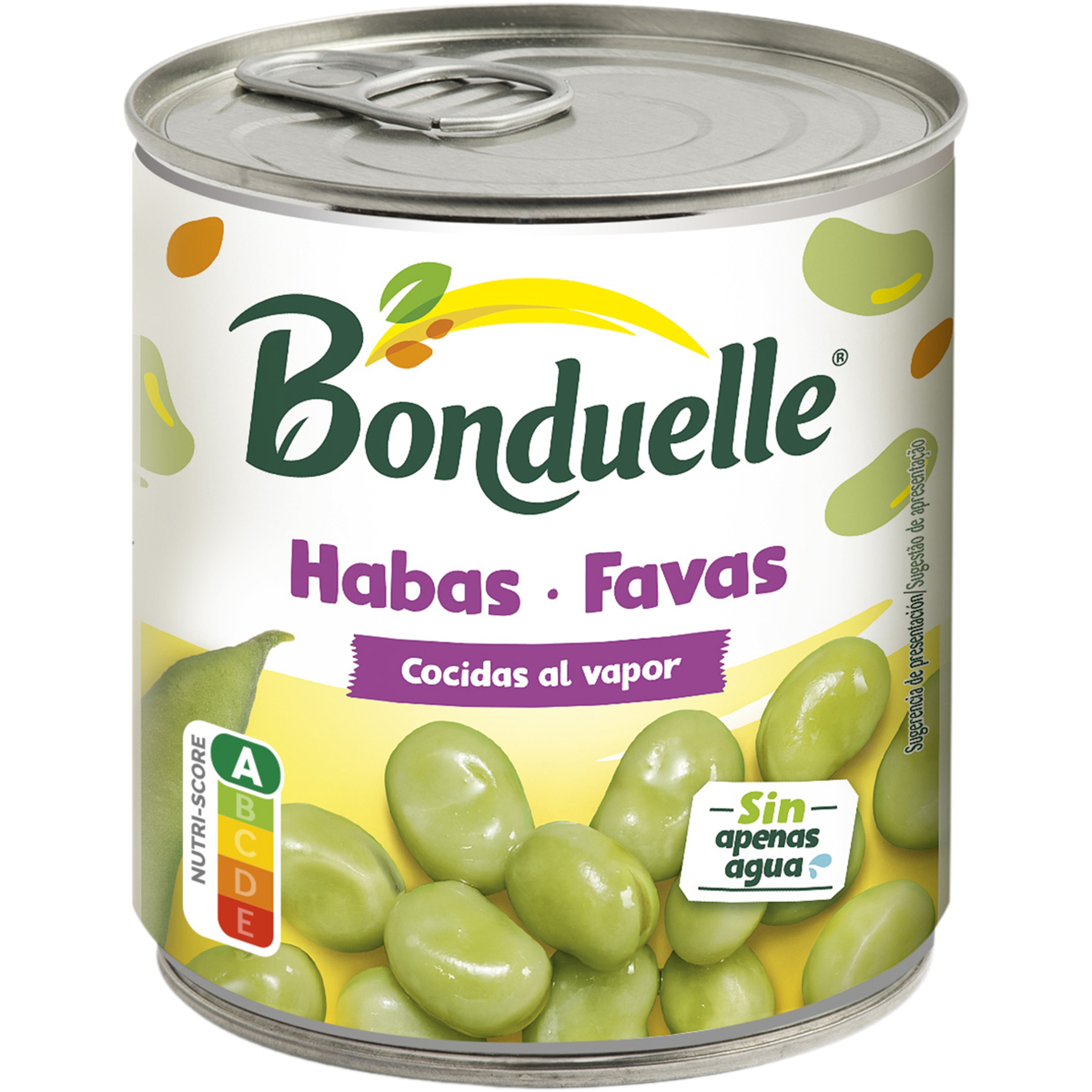 habas cocidas al vapor lata 265 g neto escurrido