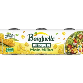 un toque de maíz dulce en grano pack 3 lata 70 g neto escurrido - Bonduelle