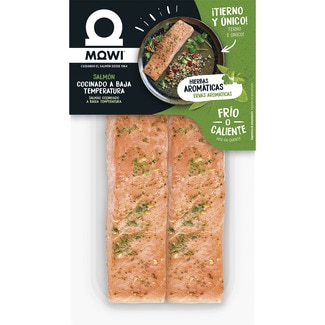 salmón cocinado a baja temperatura con hierbas arómaticas bandeja 220 g - Mowi