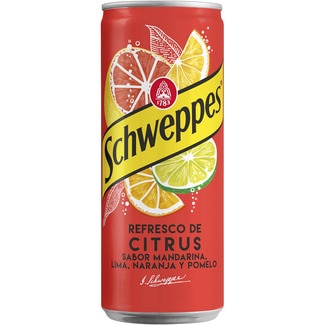 refresco de citrus sabor mandarina, lima, naranja y pomelo con gas lata 330 ml - Schweppes