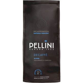 café descafeinado equilibrado y con cuerpo mezcla cafetera italiana paquete 185 g - Pellini