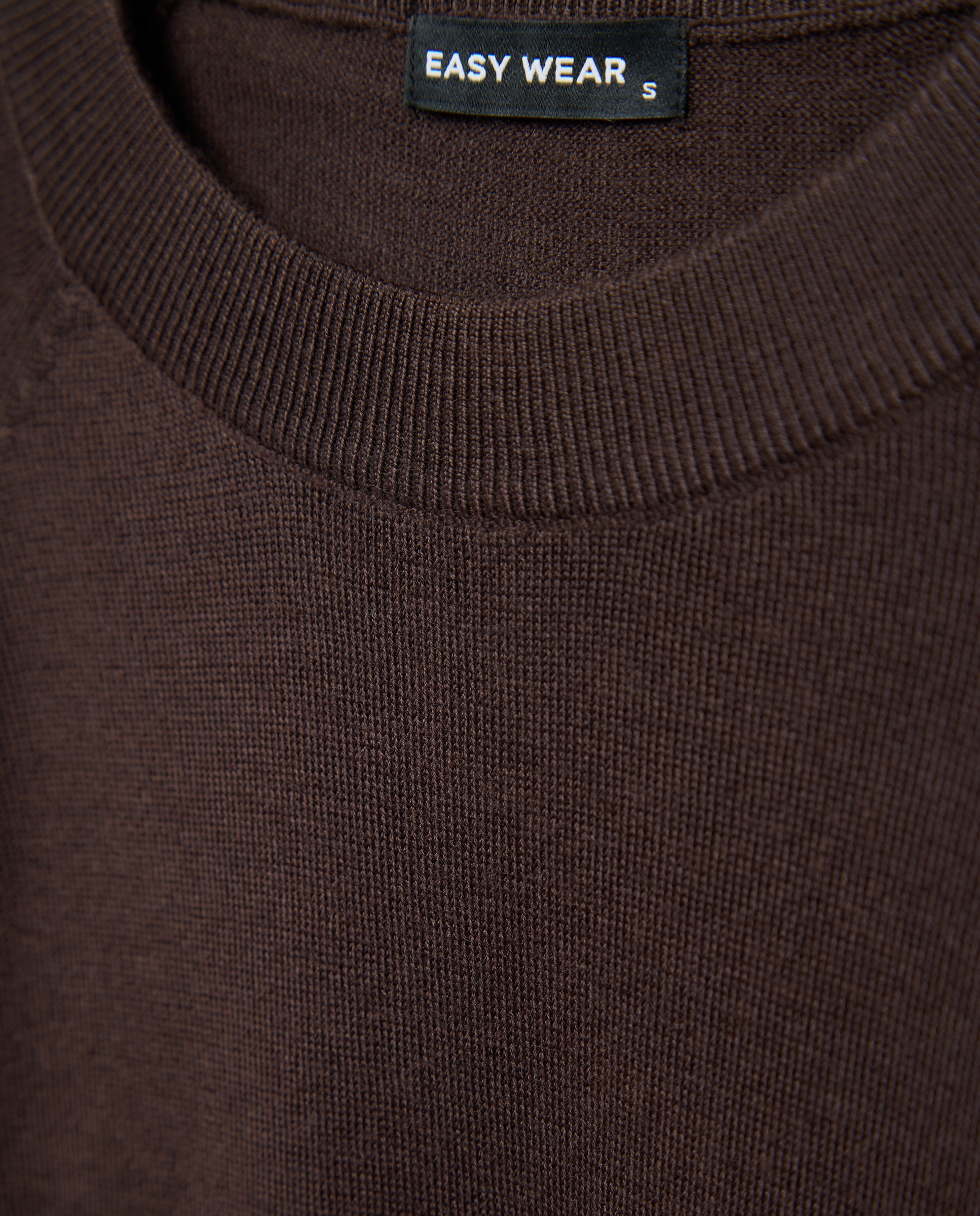 Camisola de Malha de Lã com Manga Larga Castanho-2