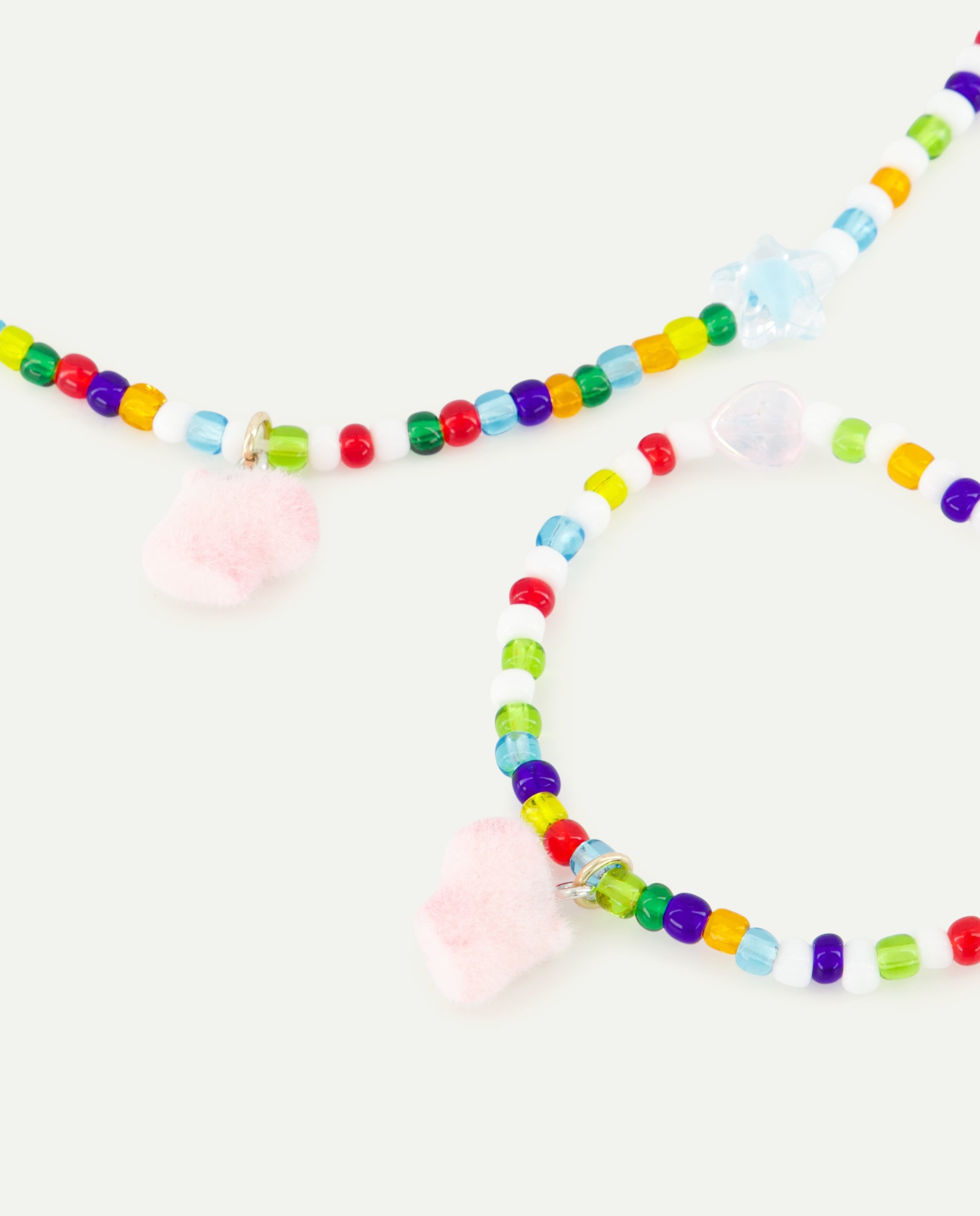 Pack de Colar + Pulseira com Bolinhas de Madeira Ovelha Multicolor-2