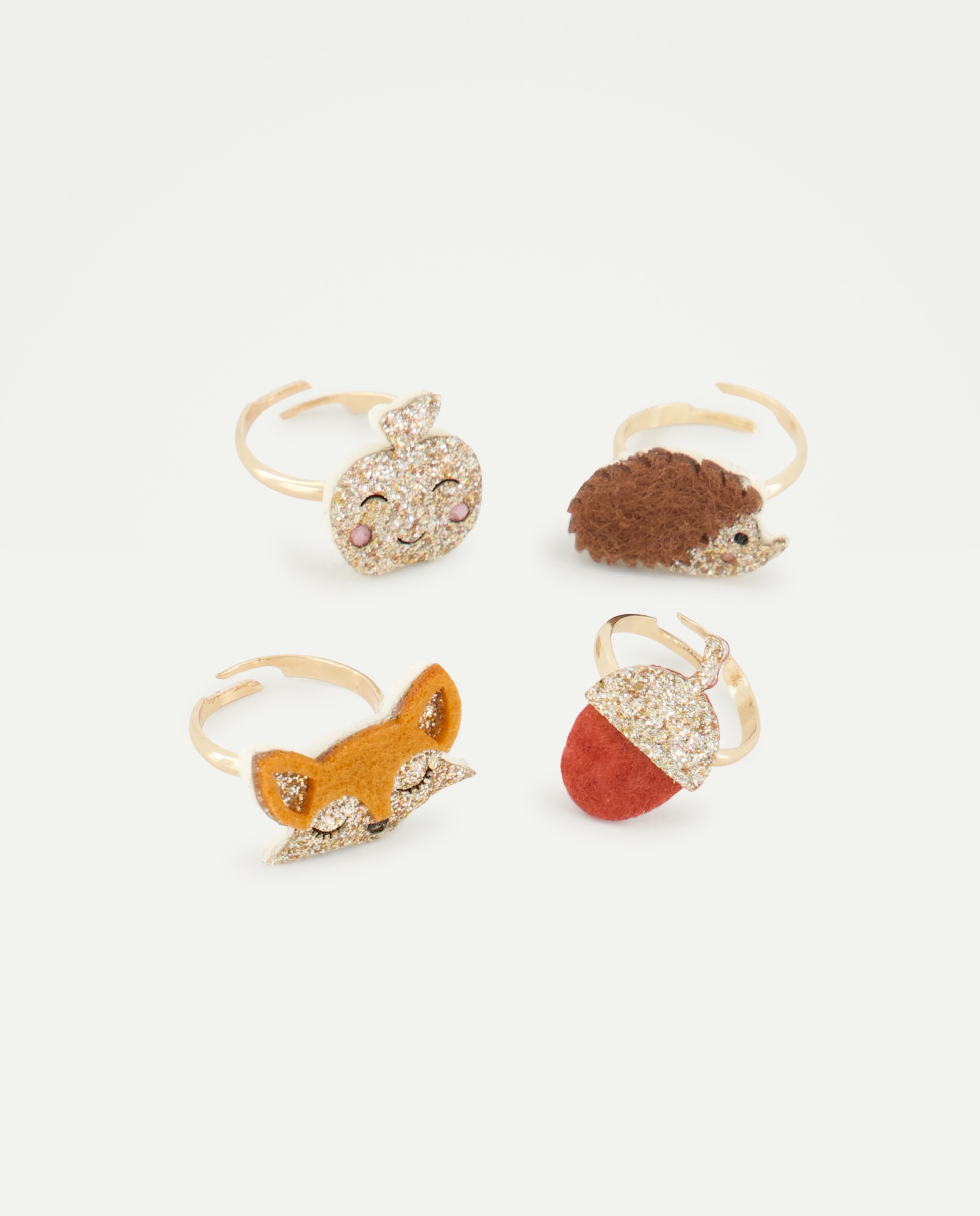 Anéis com Animais com Glitter Multicolor-2