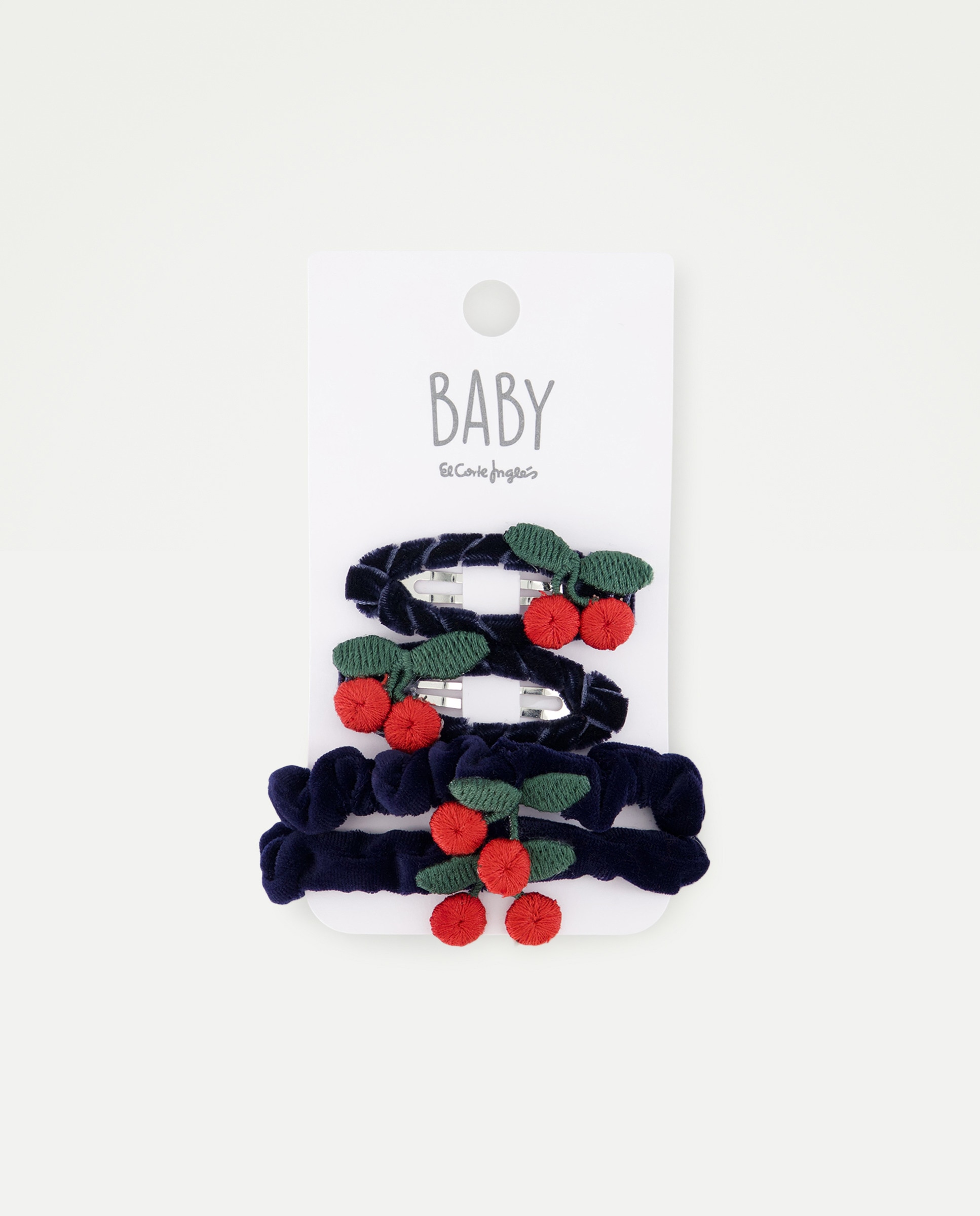 Pack Coleteros fresas y Scrunchies de bebé niña - Baby El Corte Inglés - Azul marino Azul marino-1