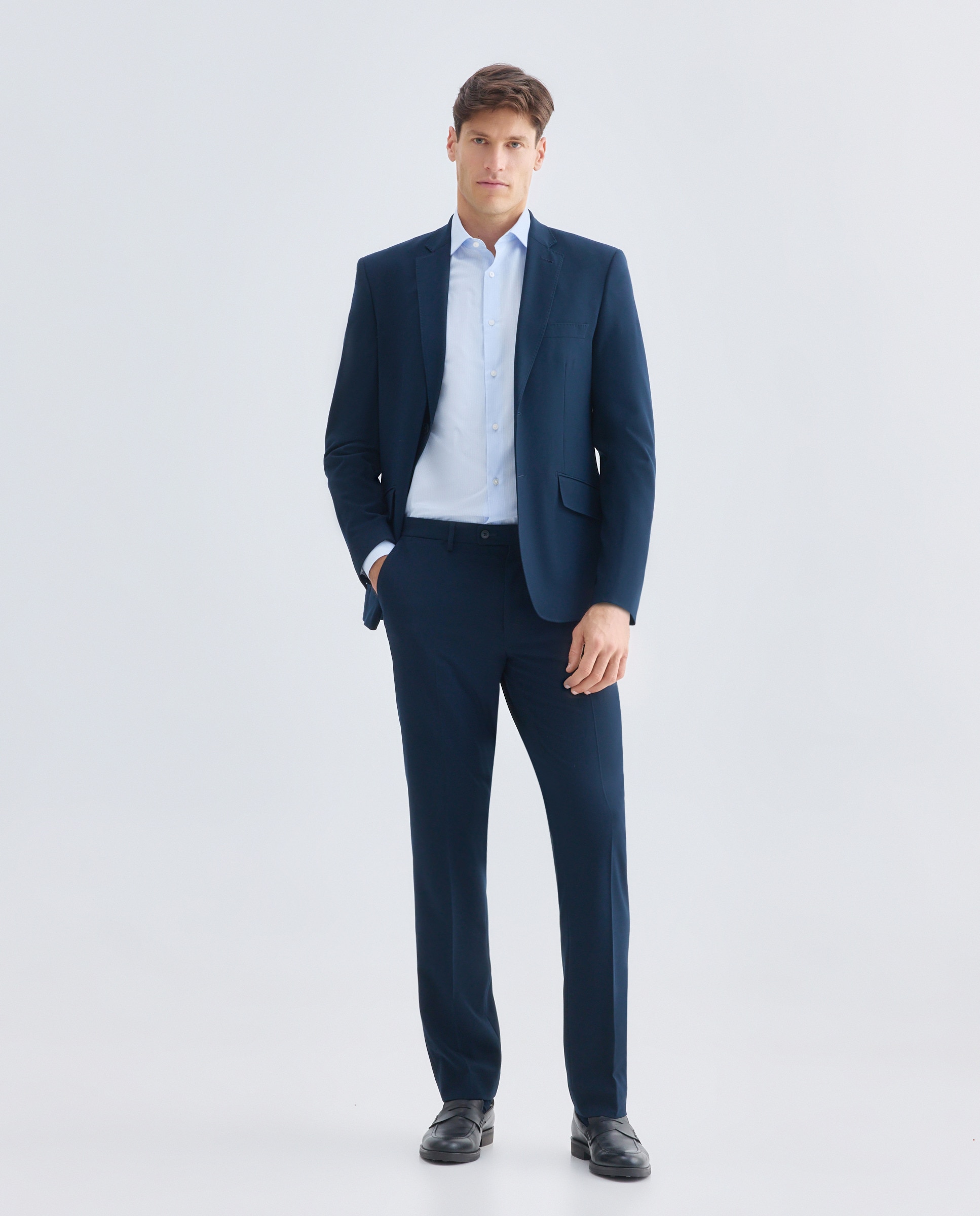 Camisa vestir hombre facil plancha classic fit 400 Azul-2