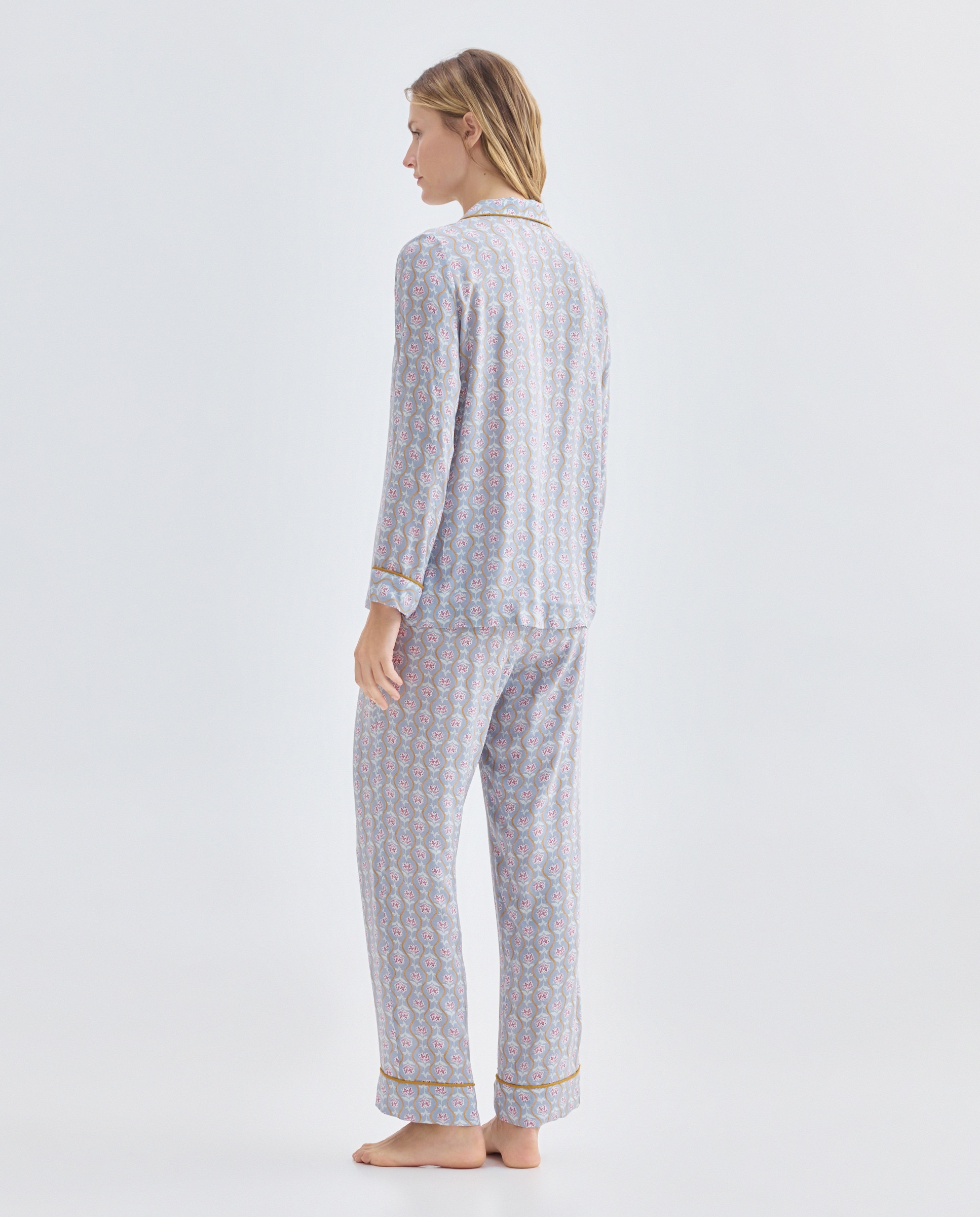 Pijama mujer dos piezas estampado 410 Azul claro-2