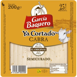 queso de cabra semicurado elaborado con leche pasteurizada cuña 200 g ya cortado - Garcia Baquero